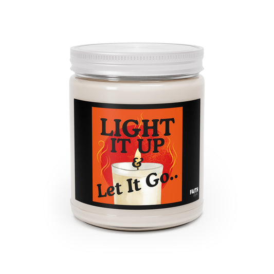 FaithStyles Light It Up & Let It Go Scented Soy Candle, - Relaxation Gift, Home Fragrance, Aromatherapy, Self-Care, Mindfulness Decor