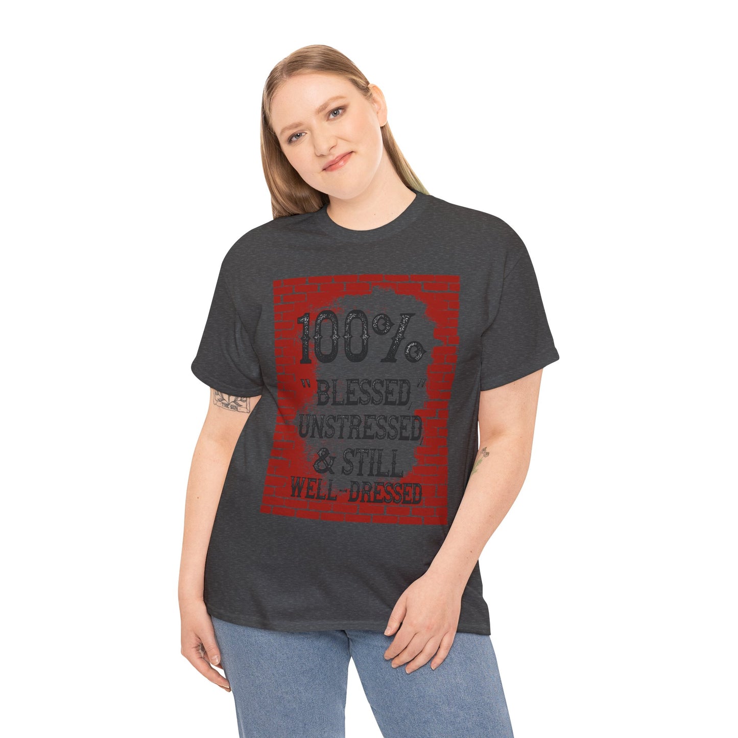"100% Blessed" Unisex Heavy Cotton Tee - Motivational T-Shirt for Everyday Inspiration