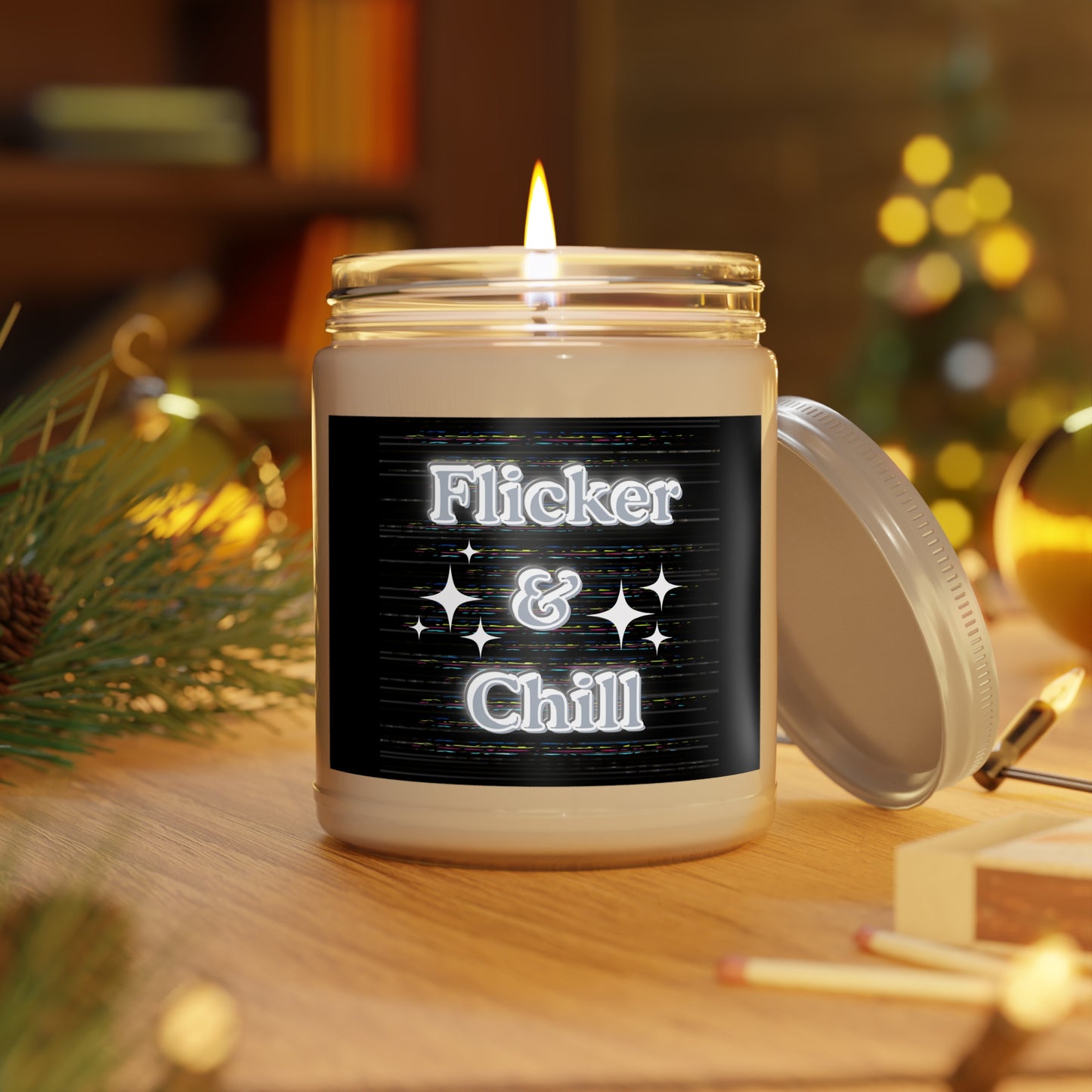 Scented Soy Candle - Flicker & Chill, Aromatherapy Gift, Home Decor, Relaxation, Self-Care, Cozy Vibes, Unique Fragrance