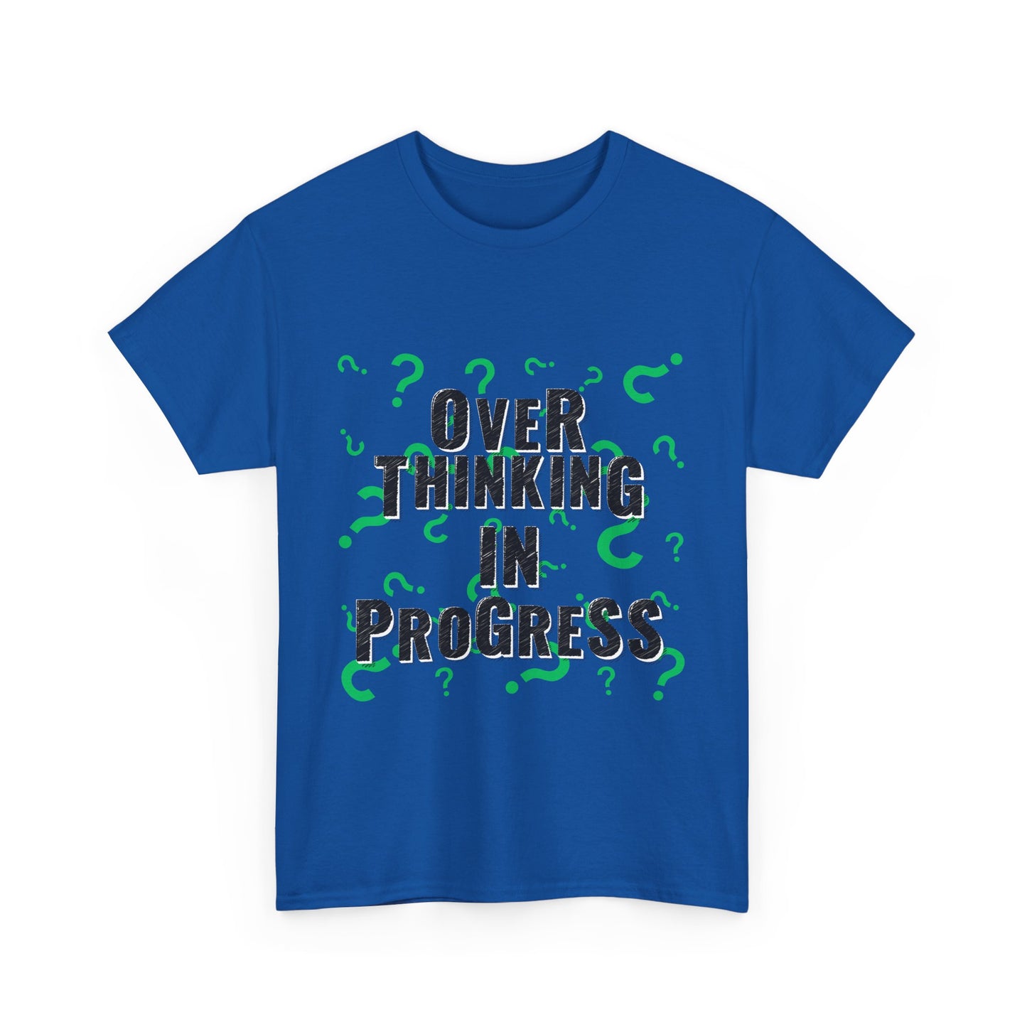 Overthinking in Progress Unisex Heavy Cotton Tee, Fun Graphic T-Shirt, Casual Wear, Gift for Thinkers, Relaxed Fit Tee