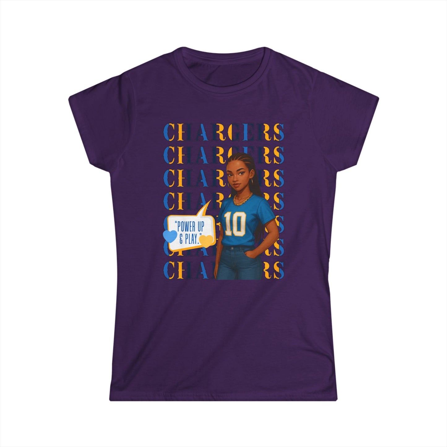 Charger Pride Women's Tee - Softstyle Sporty Shirt, Game Day Apparel, Casual Wear, Fan Fashion, Gift for Her