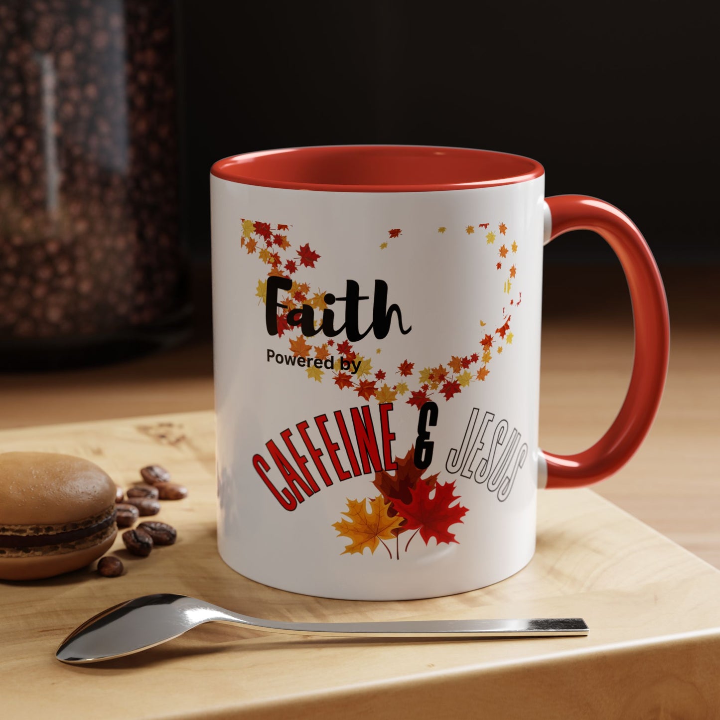 Faith & Caffeine Fall Coffee Mug | Perfect for Autumn Lovers, Thanksgiving Gift, Religious Coffee Cup, Inspirational Drinkware, Cozy Vibes