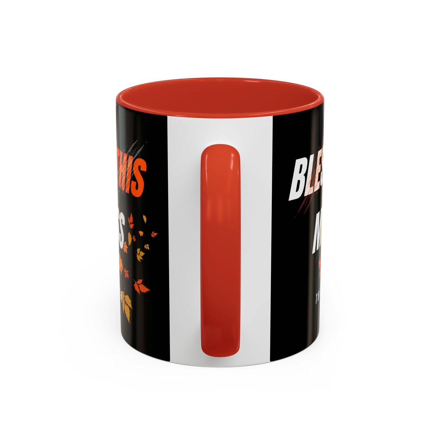 Bless This Mess Coffee Mug, Autumn Mug, Funny Mug Gift, Black Ceramic Mug, Fall Coffee Cup