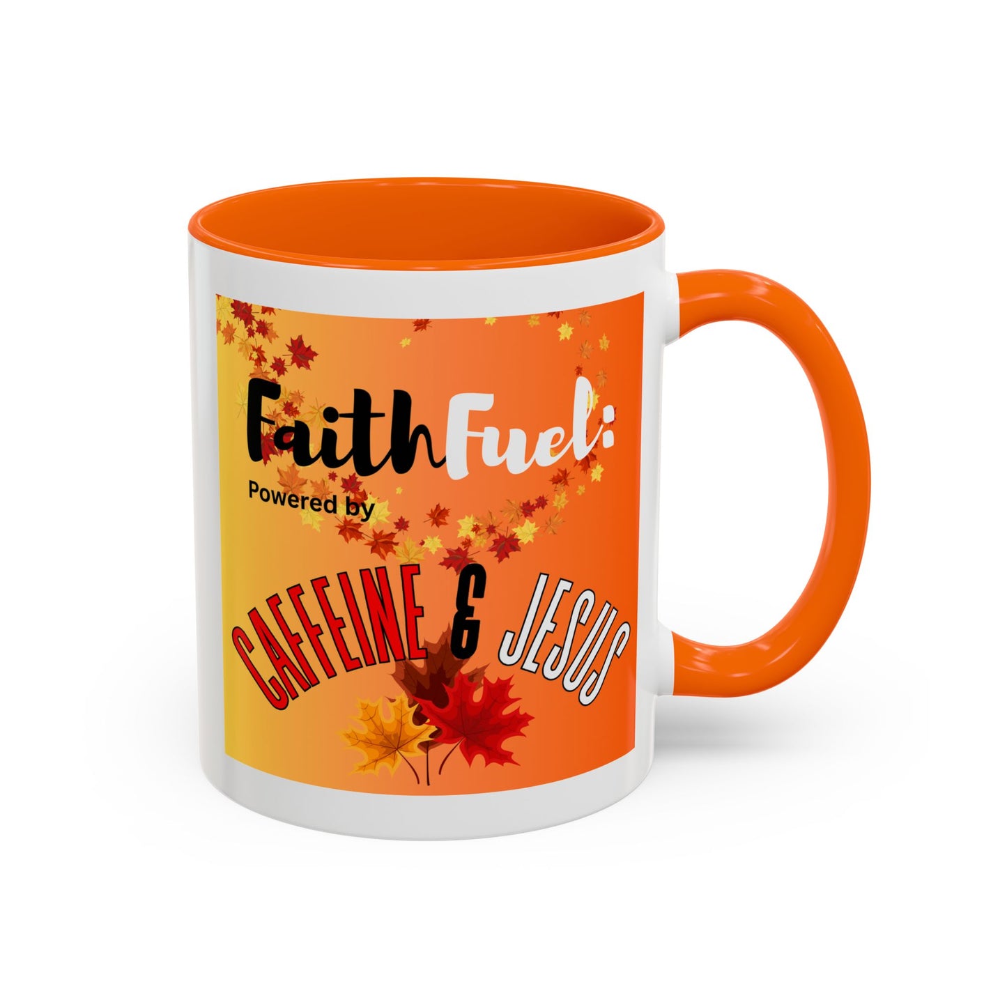 FaithFuel Caffeine & Jesus Mug - Fall Coffee Cup, Inspirational Gift, Autumn Decor, Home Office Supplies, Religious Mug