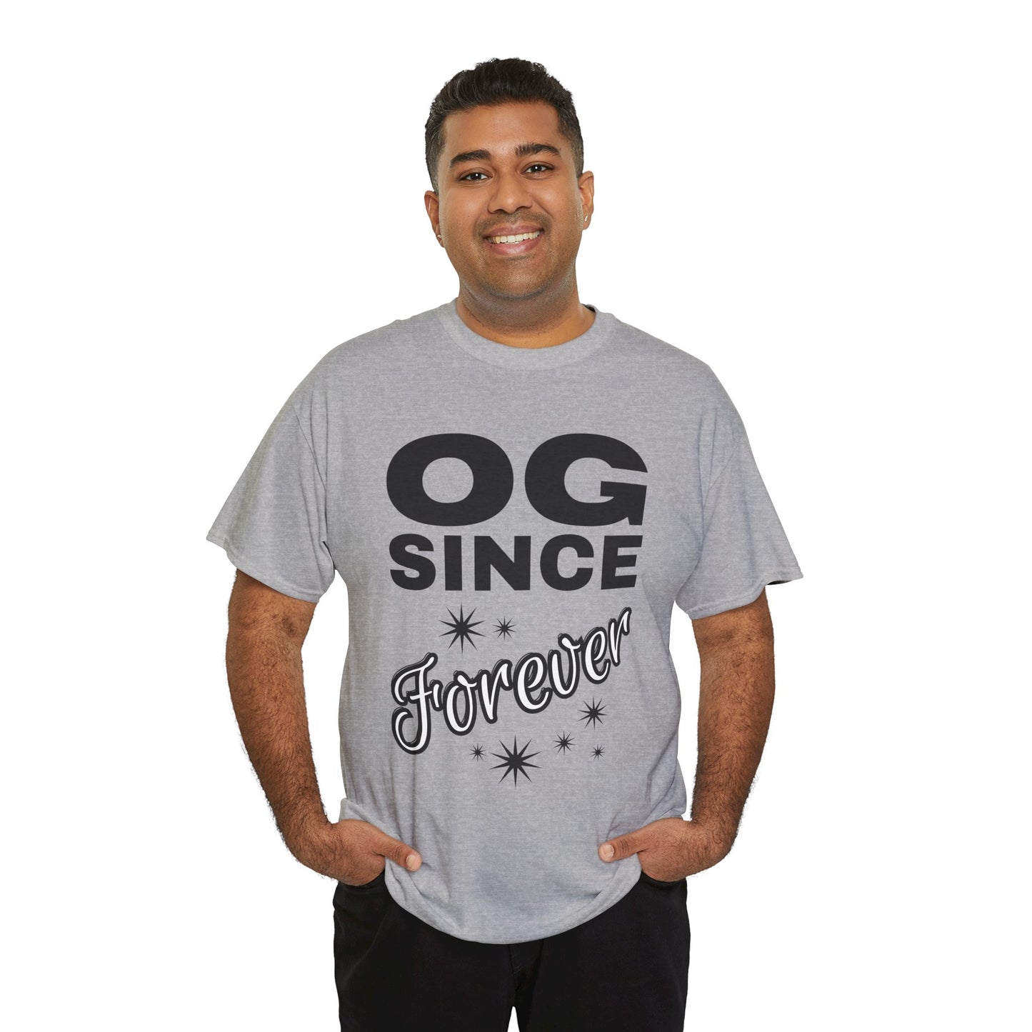 Grandpa Heavy Cotton Tee - OG Since Forever, Casual Tee, Trendy Graphic Shirt, Gift for Friends, Streetwear Fashion