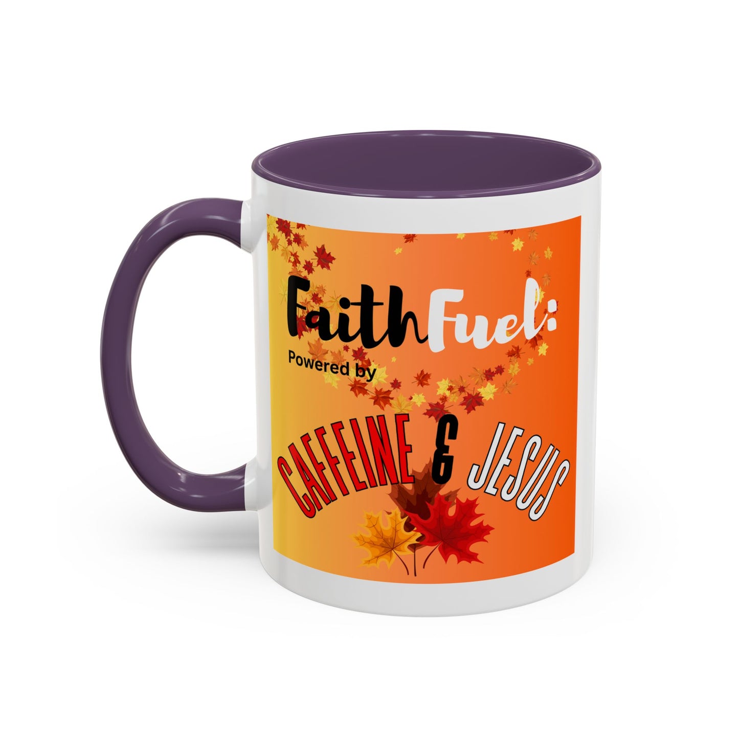 FaithFuel Caffeine & Jesus Mug - Fall Coffee Cup, Inspirational Gift, Autumn Decor, Home Office Supplies, Religious Mug