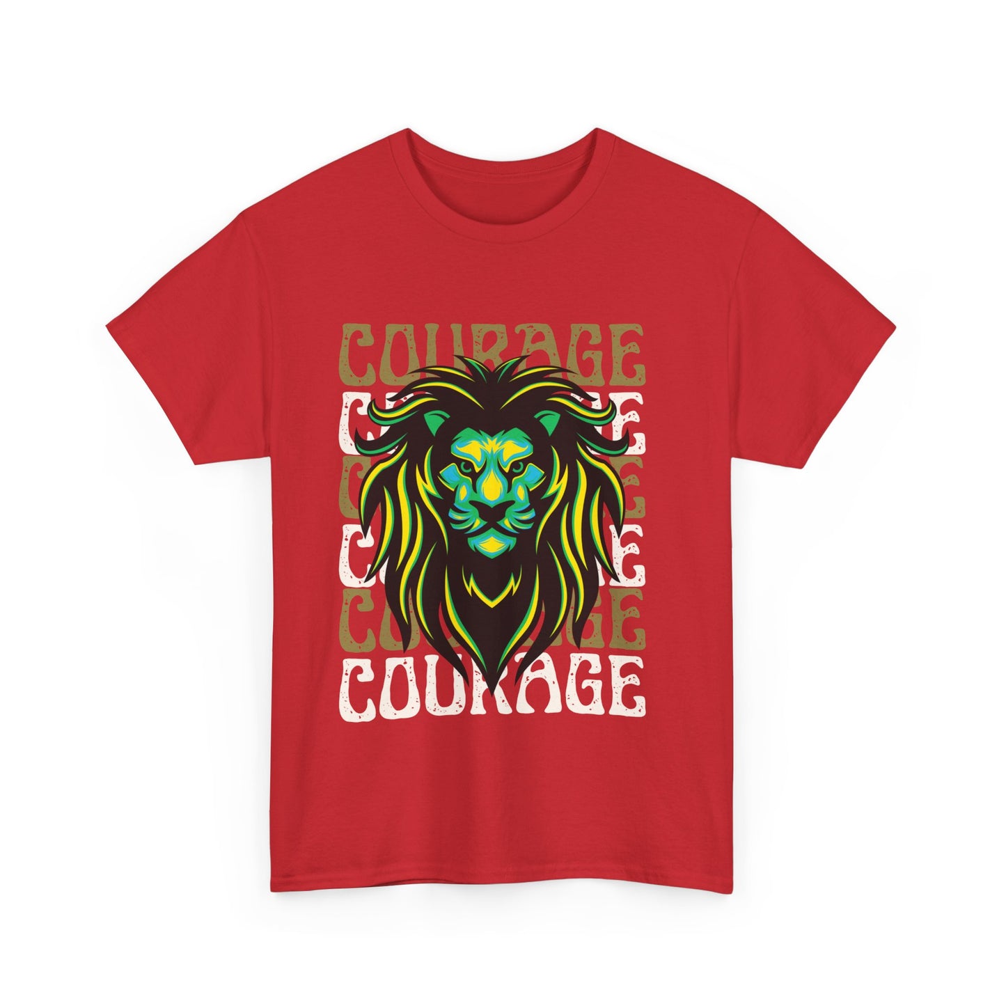 Courageous Lion Tee, Motivational Shirt, Unisex Cotton T-Shirt, Gift for Strength, Inspirational Apparel, Courage Theme