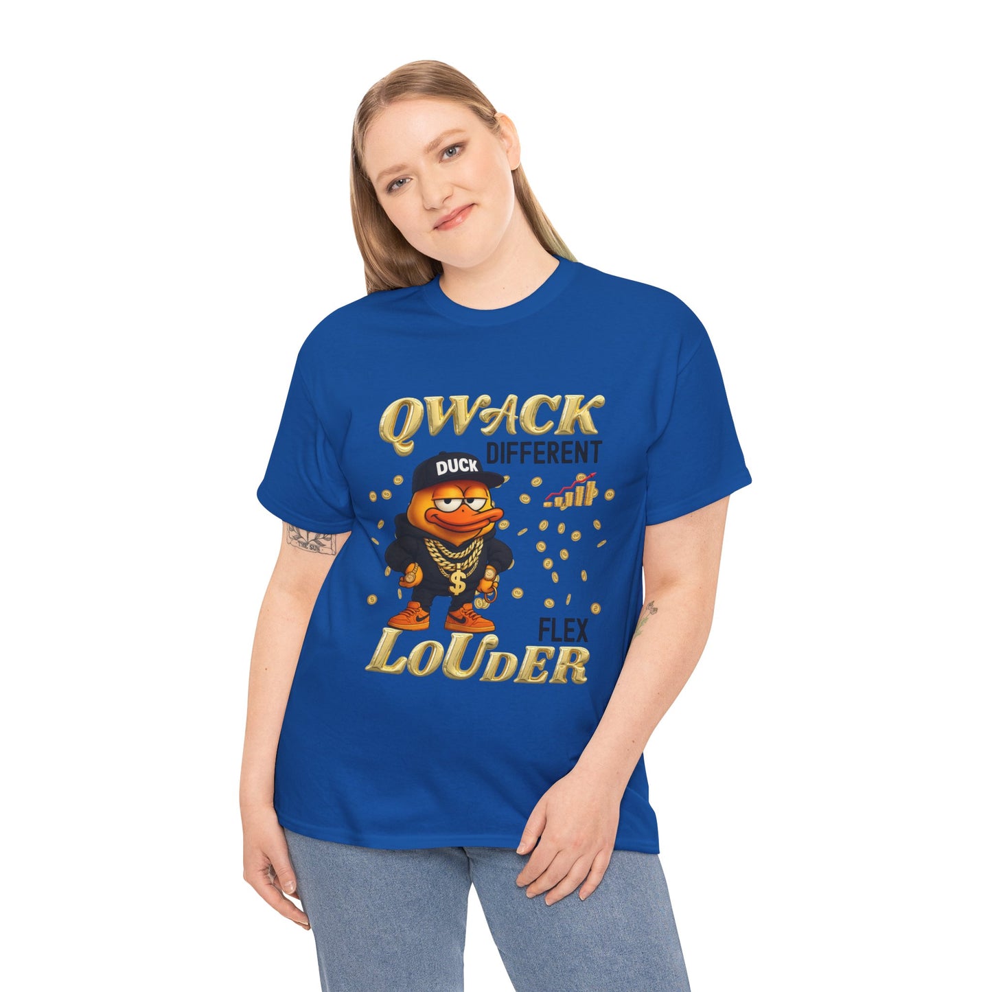 Qwack Different Unisex Heavy Cotton Tee, Fun T-Shirt, Gift for Duck Lovers, Casual Wear, Streetwear Style, Summer Vibes
