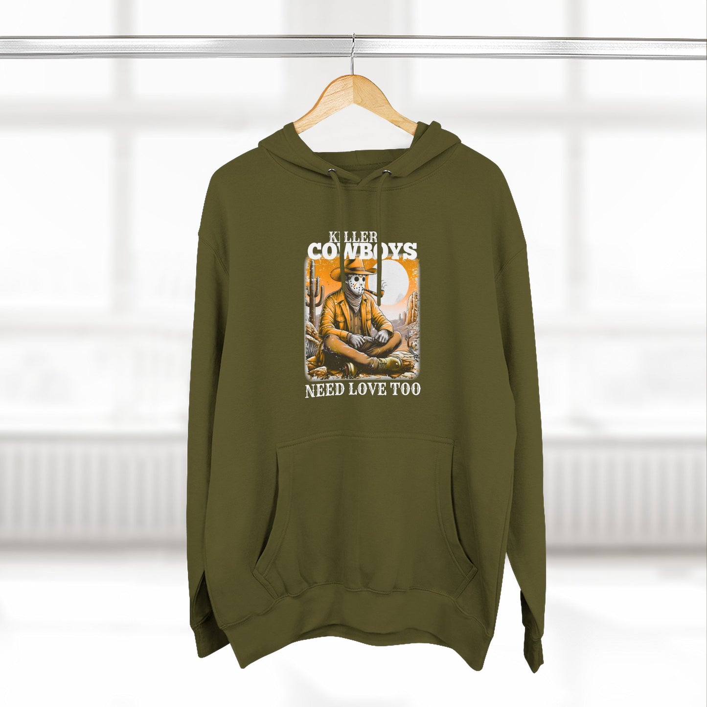 Three-Panel Fleece Hoodie-Front & Back Images