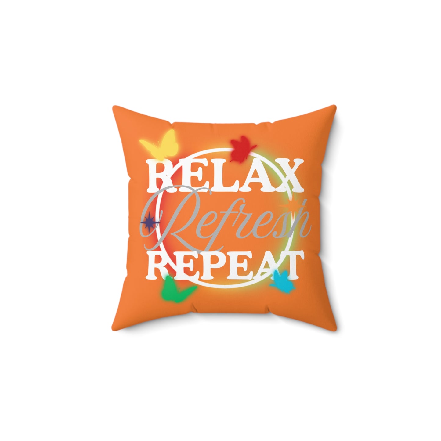 Relax Refresh Repeat Pillow, Motivational Home Decor, Throw Pillow, Gift for Wellness, Cozy Room Accent, Stress Relief