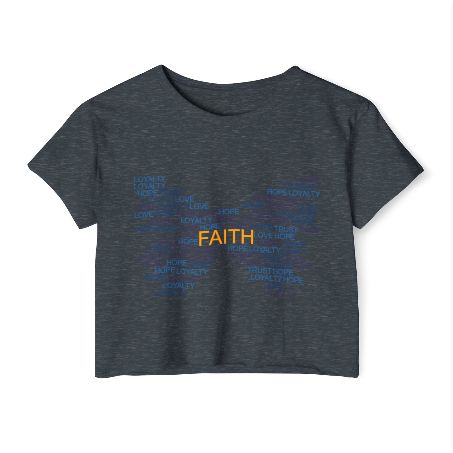 Women's Festival Crop Top with Faith Design, Boho Style Tee, Summer Festival Top, Inspirational Apparel, Gift for Her