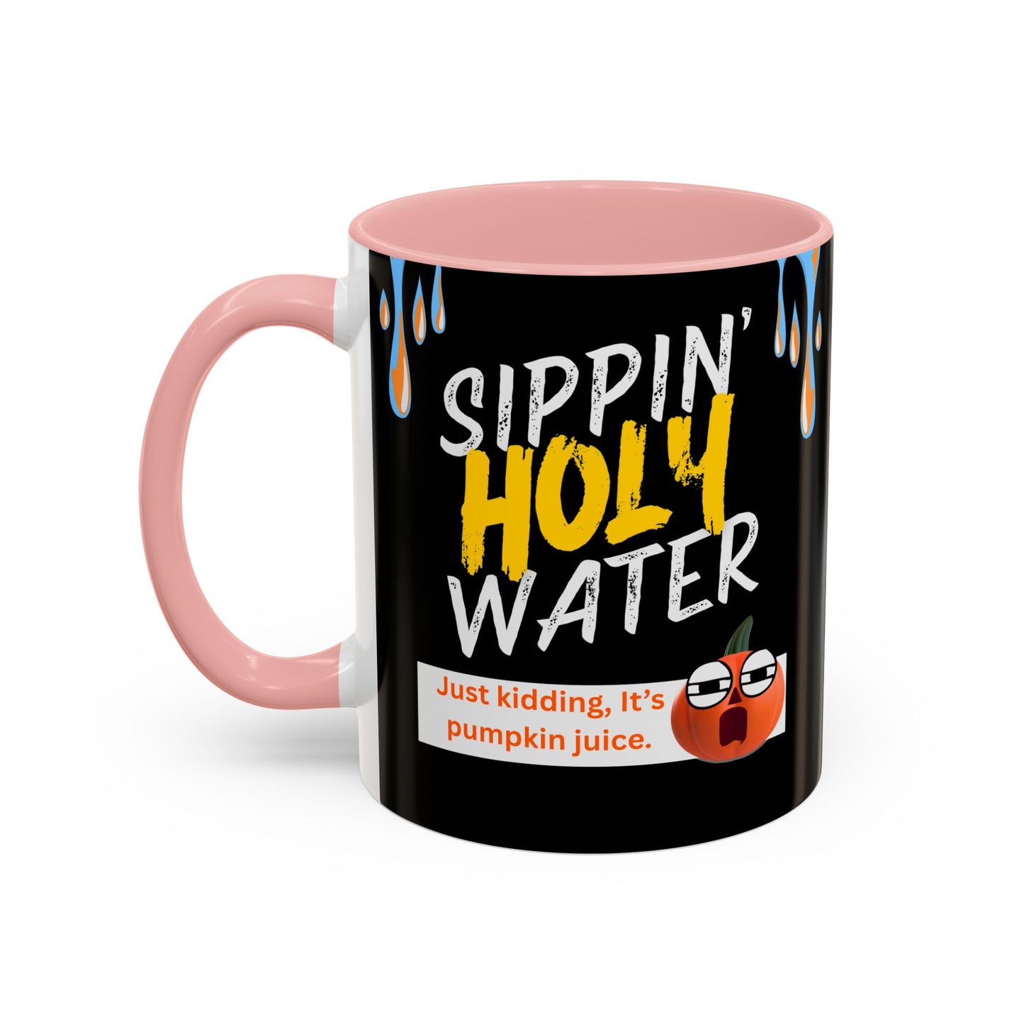 Sippin' Holy Water Coffee Mug, Funny Pumpkin Juice Mug, Halloween Coffee Cup, Unique Gift for Fall, Cute Office Mug, Quirky Kitchenware