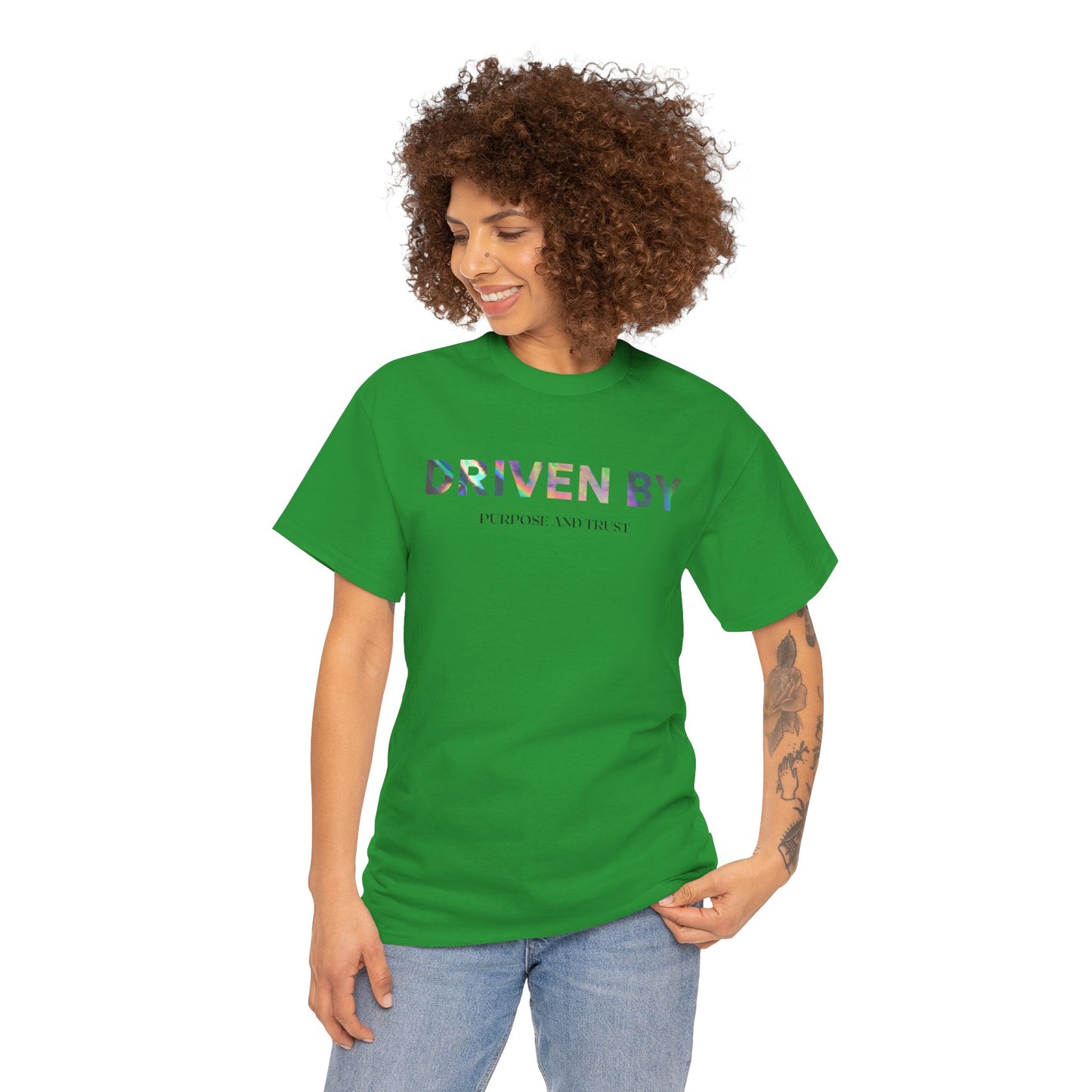 Driven By Inspiration Unisex Heavy Cotton Tee, Motivational Shirt, Casual Wear, Gift Idea for Friends, Positive Vibes, Everyday Style