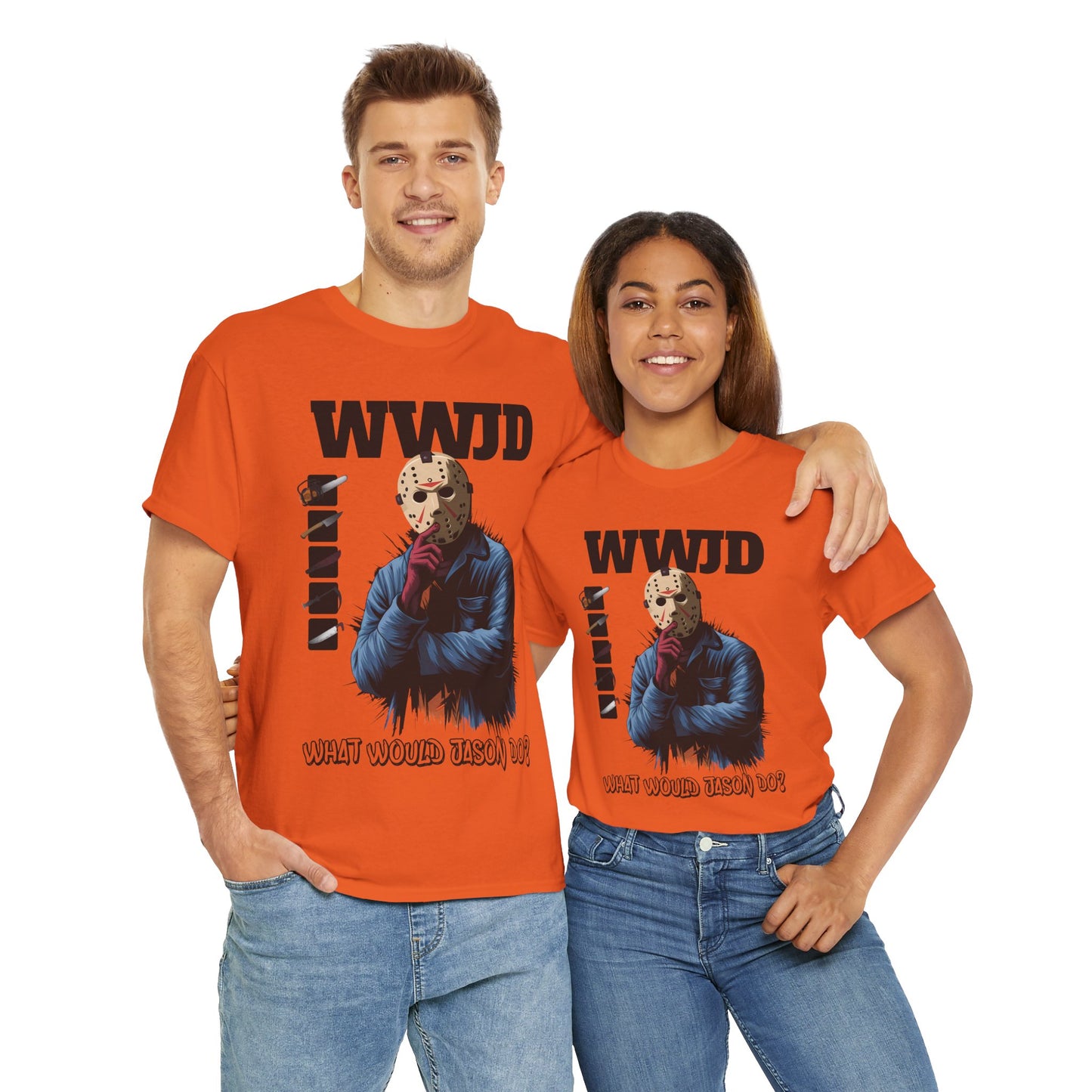 WWJD Unisex Heavy Cotton Tee, Graphic T-Shirt, Casual Wear, Gift for Him, Trendy Apparel, Statement Tee