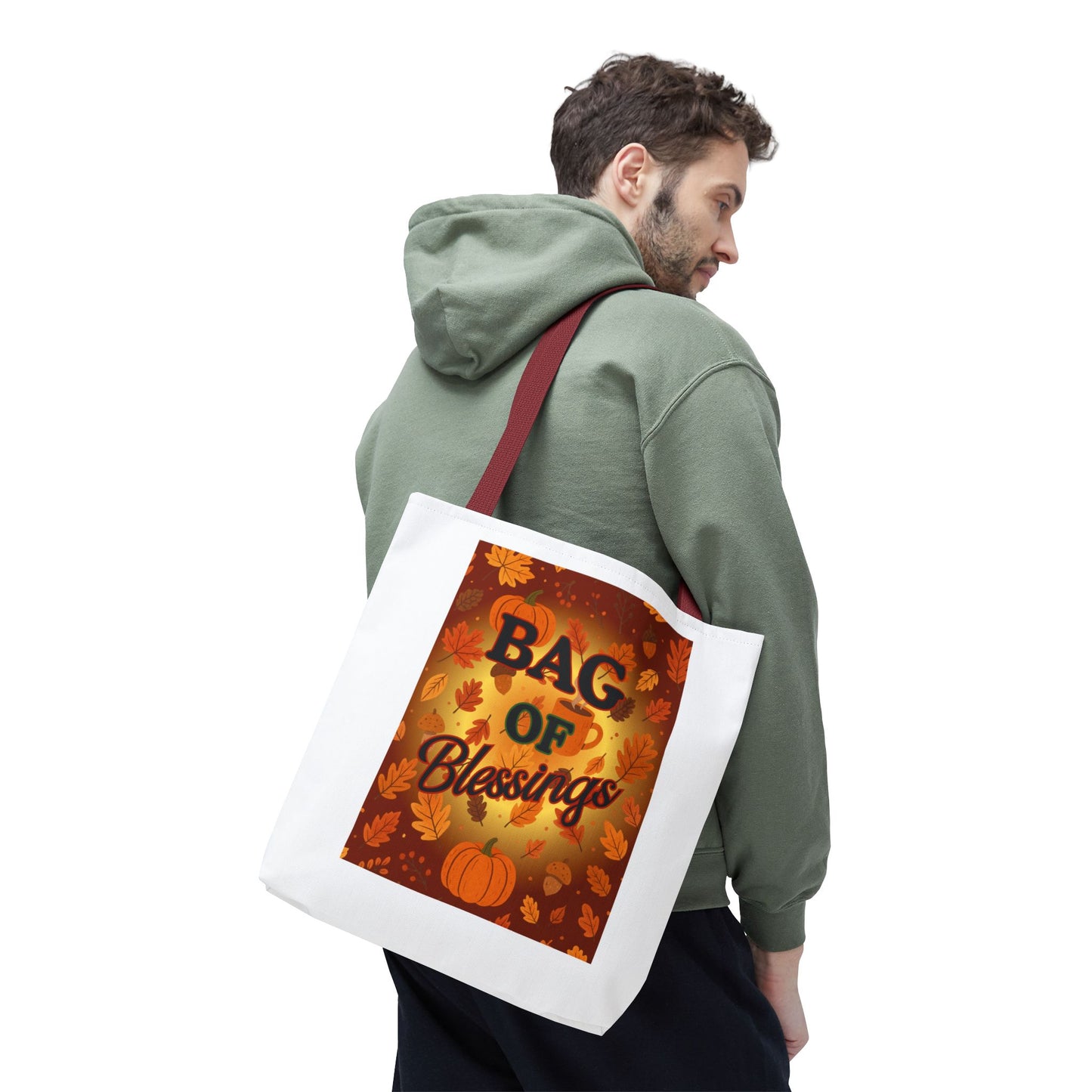 Autumn Blessings Tote Bag, Fall Tote for Shopping, Thanksgiving Gift Bag, Seasonal Carrier, Eco-Friendly Reusable Tote