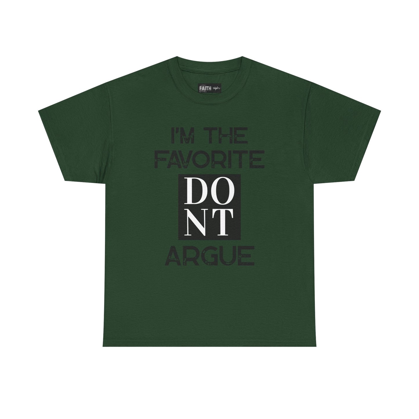 I'm the Favorite Unisex Heavy Cotton Tee, Funny Tee Shirt for Friends, Family Gift, Humor Top, Casual Wear, Birthday Gift, Everyday Comfort