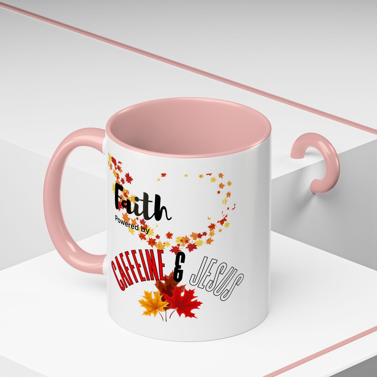 Faith & Caffeine Fall Coffee Mug | Perfect for Autumn Lovers, Thanksgiving Gift, Religious Coffee Cup, Inspirational Drinkware, Cozy Vibes