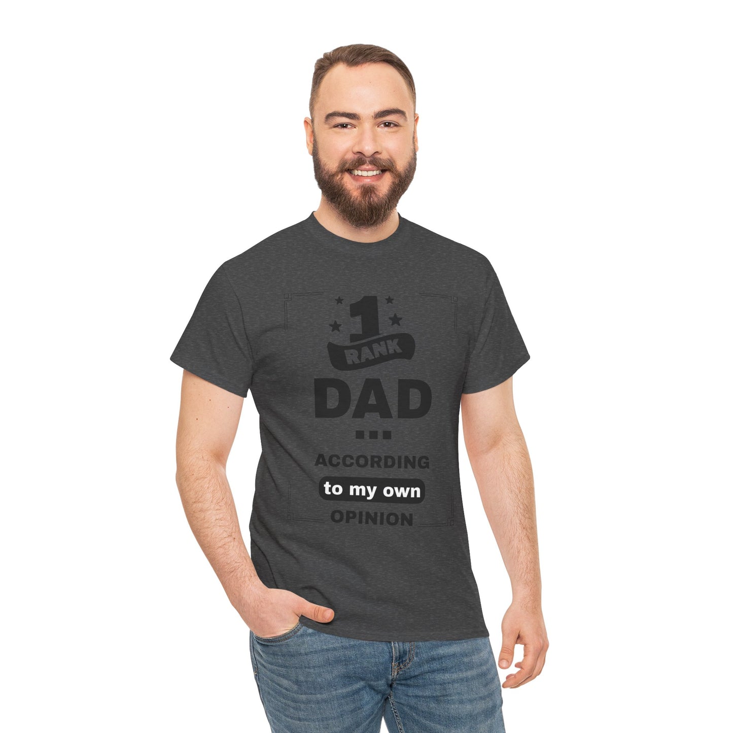 #1 Dad Unisex Heavy Cotton Tee - Perfect Gift for Father's Day, Birthday, or Family Celebrations, Casual Wear, Statement T-Shirt