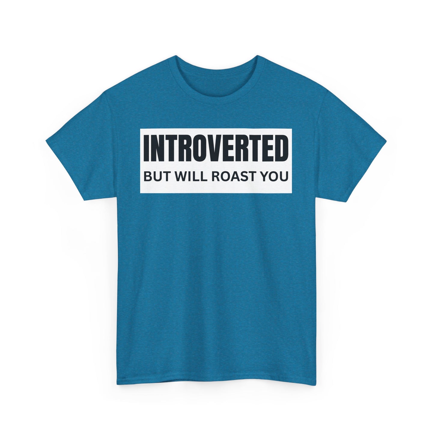 Introverted Roast Tee, Funny Graphic T-Shirt, Male Cotton Tee, Gift for Introverts, Casual Wear
