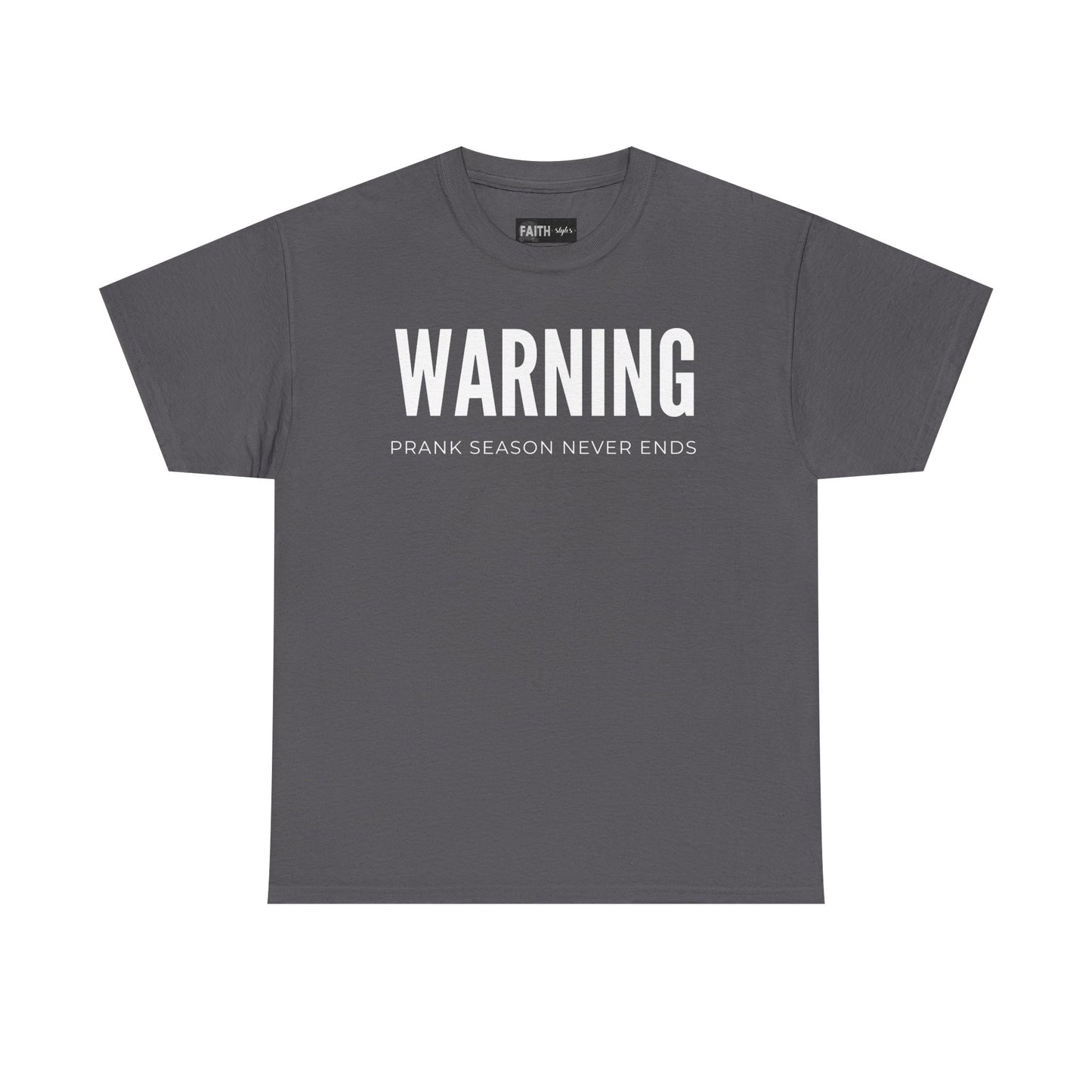 Warning Prank Season Unisex Heavy Cotton Tee | Fun Gift, Casual Wear, Comedy Merchandise, Birthday Gift, Prankster Shirt