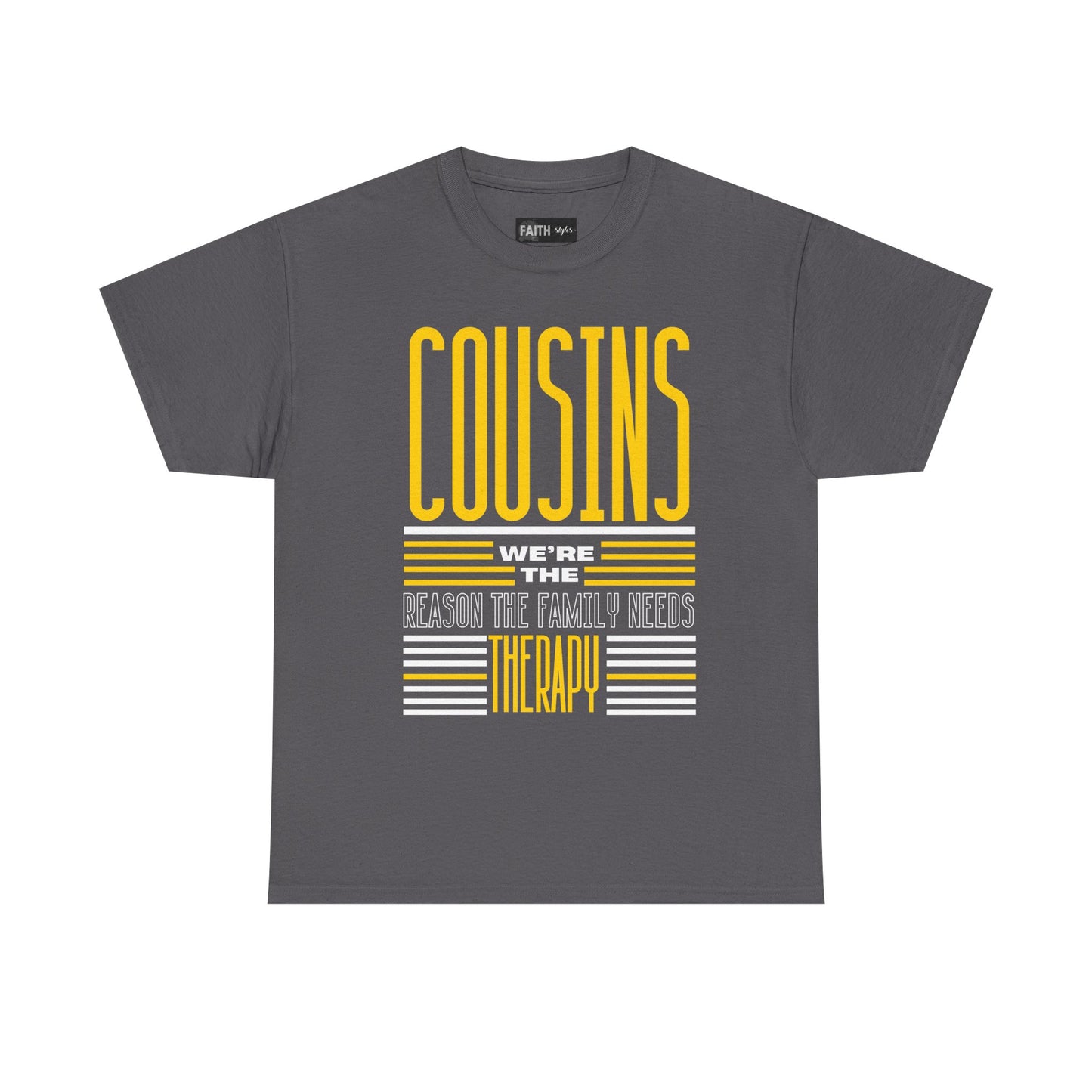 Cousins Therapy Tees, Family Reunion Shirt, Casual Wear, Gift for Cousins, Fun Family Quote Tee