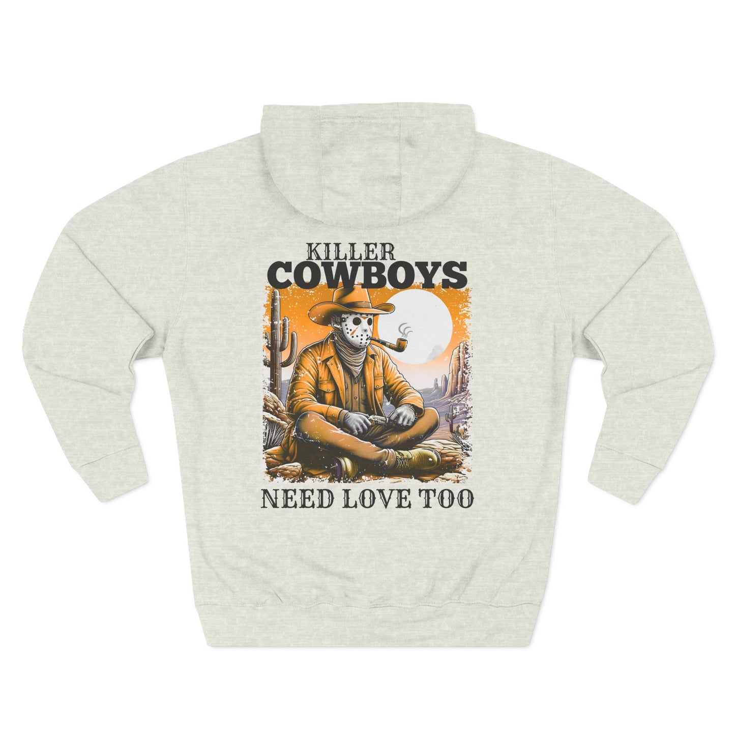 Three-Panel Fleece Hoodie-Front & Back Images