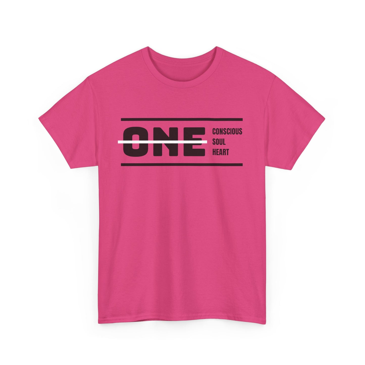 Male's Heavy Cotton Tee - 'ONE' Conscious Soul Heart | Casual Apparel, Gift for Mindfulness, Inspirational Wear, Summer Tee, Everyday Style