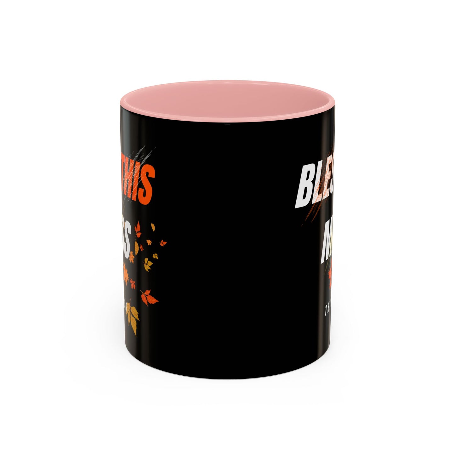Bless This Mess Coffee Mug, Autumn Mug, Funny Mug Gift, Black Ceramic Mug, Fall Coffee Cup