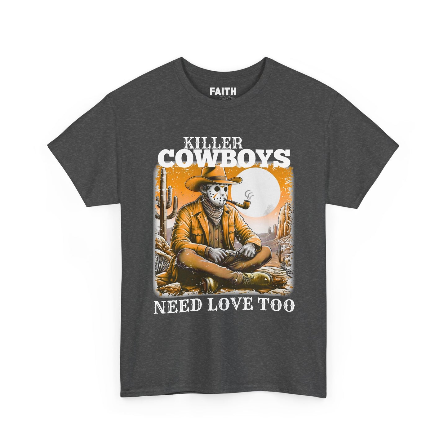 Killer Cowboys Graphic Tee, Unisex Heavy Cotton T-Shirt for Casual Wear, Cowboy Lover Gift, Western Occasion Apparel