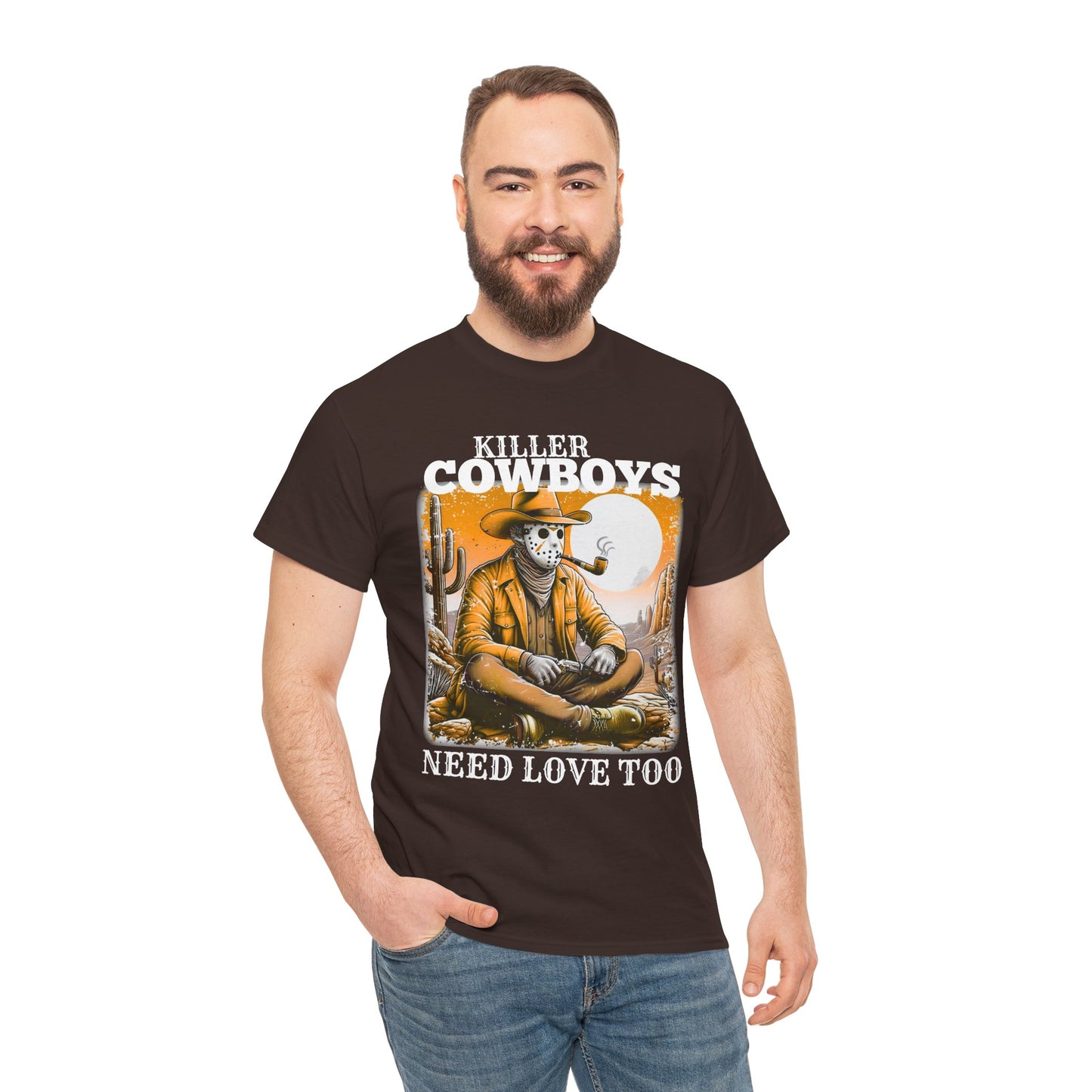 Killer Cowboys Graphic Tee, Unisex Heavy Cotton T-Shirt for Casual Wear, Cowboy Lover Gift, Western Occasion Apparel