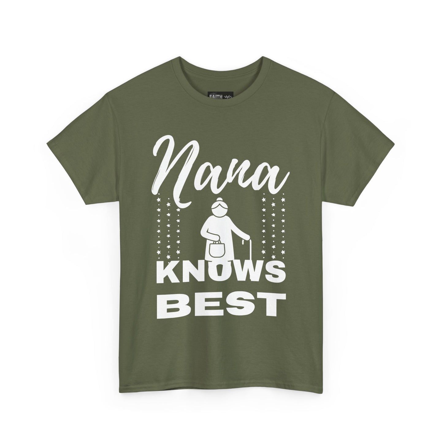 Unisex Heavy Cotton Tee - Nana Knows Best, Gift for Grandma, Family Reunion, Mother's Day, Casual Everyday Wear