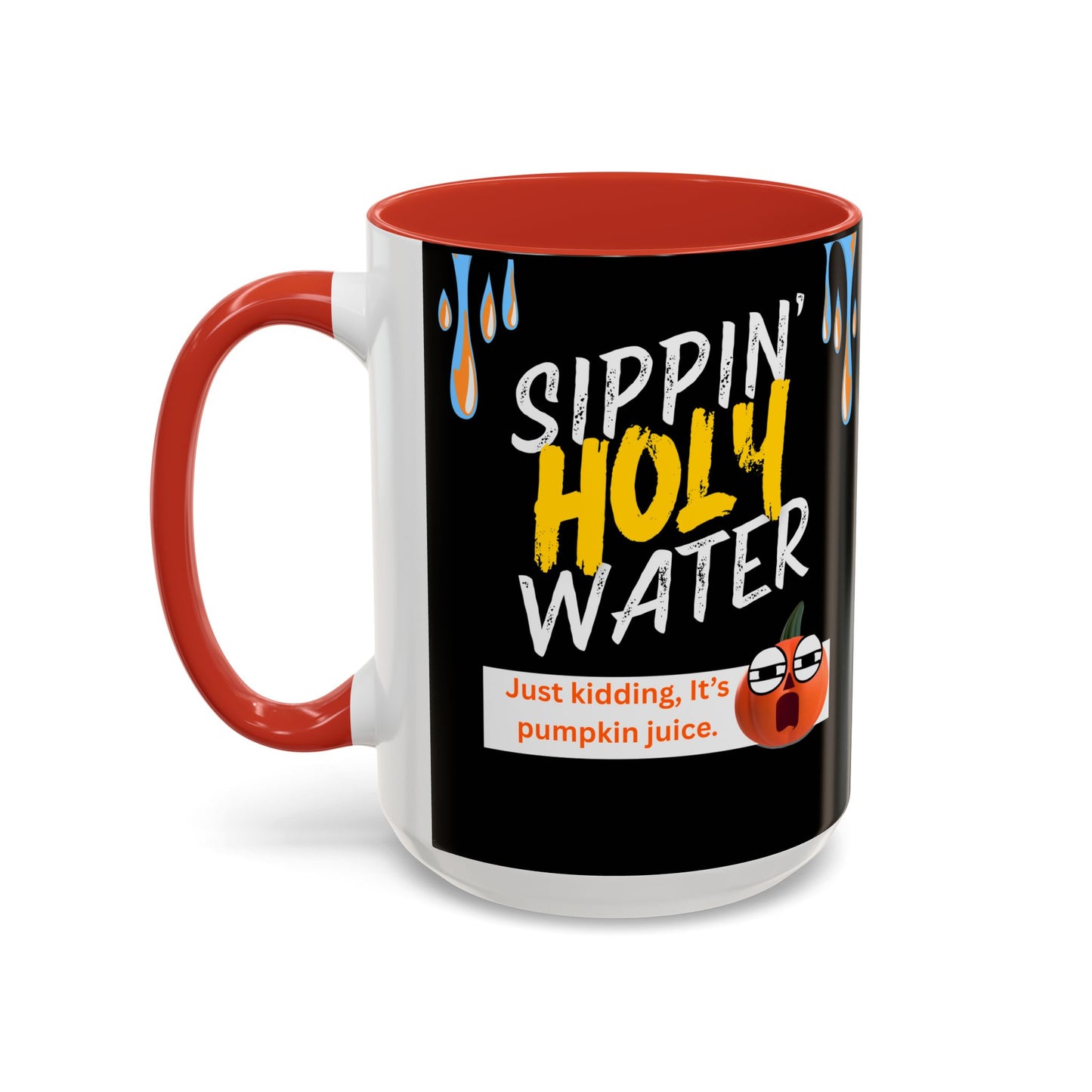Sippin' Holy Water Coffee Mug, Funny Pumpkin Juice Mug, Halloween Coffee Cup, Unique Gift for Fall, Cute Office Mug, Quirky Kitchenware