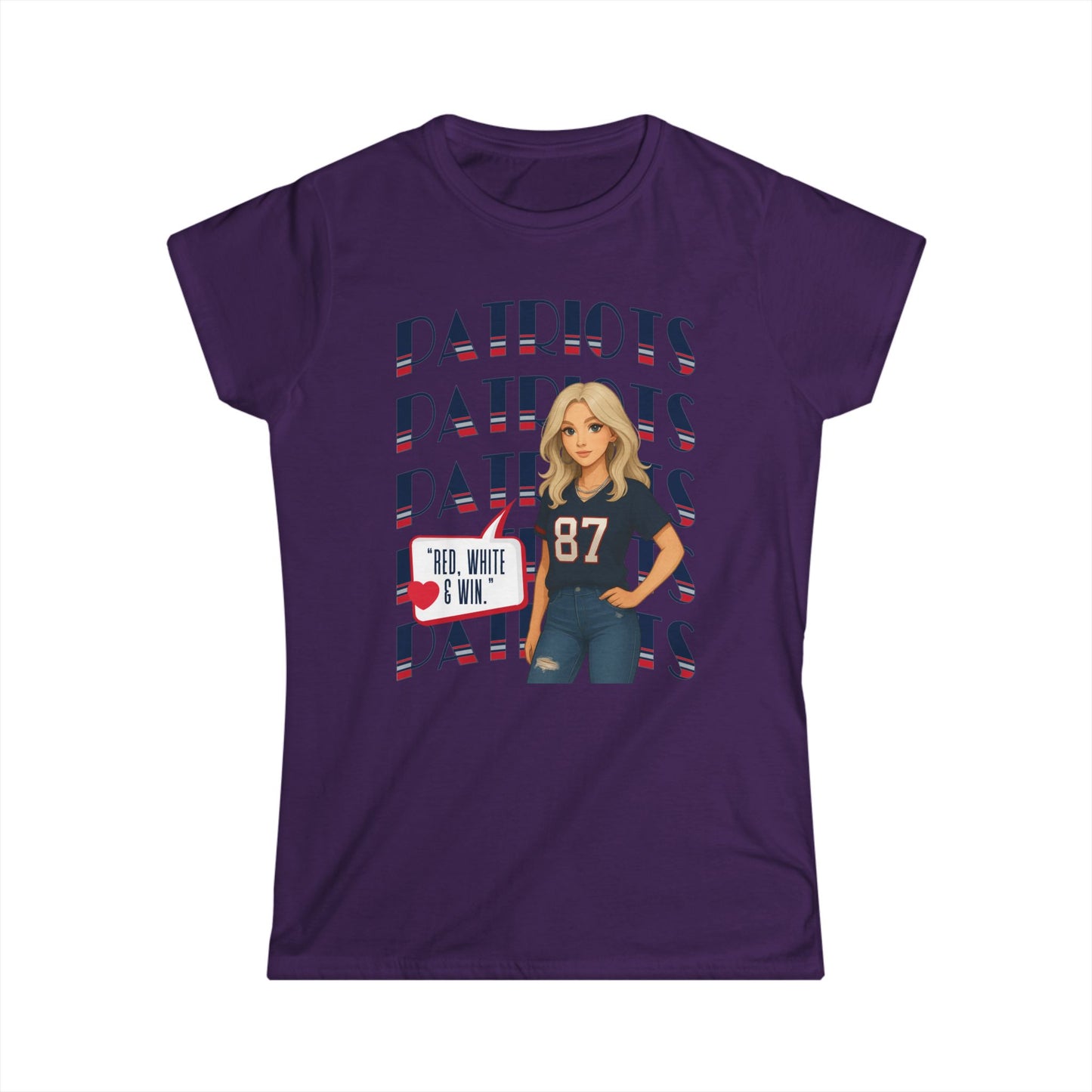 FaithStyles “Red, White & Win” Patriots Graphic Tee – Game Day Limited Edition