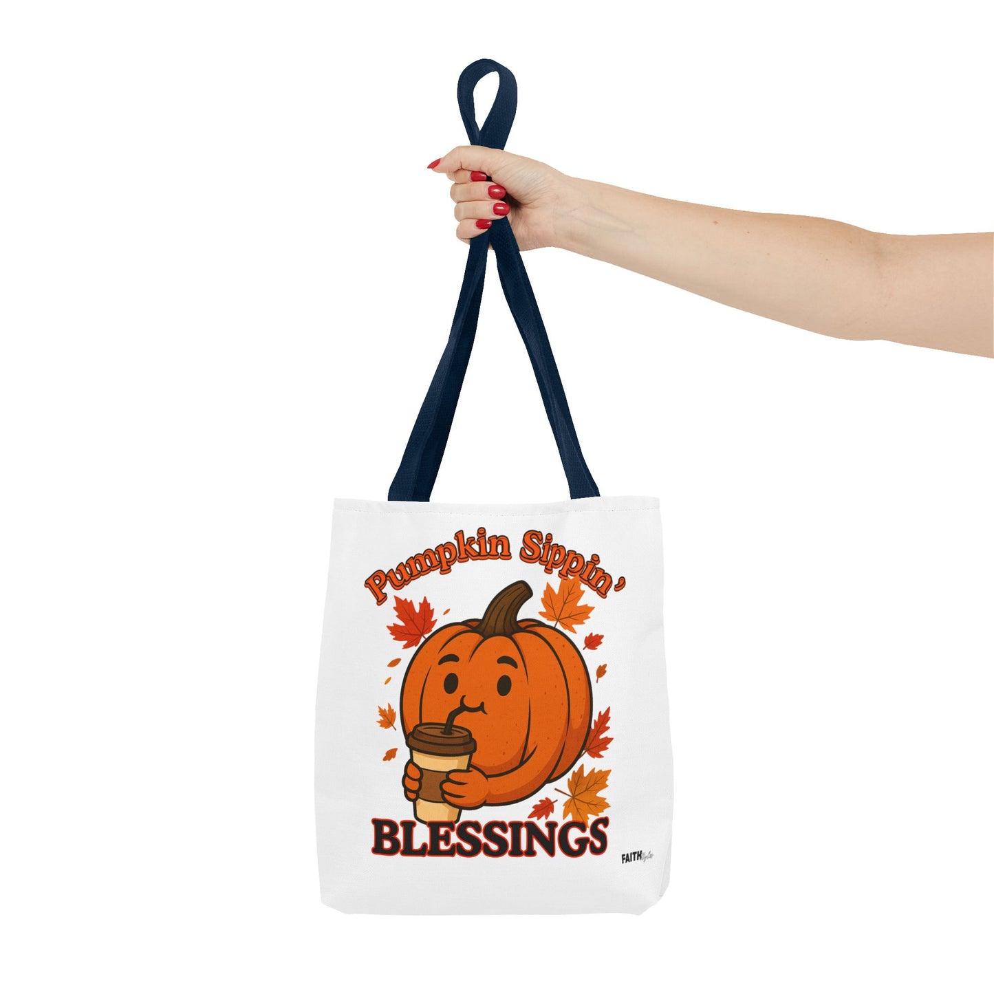 FaithStyles Autumn Pumpkin Blessings Tote Bag | Fall Bag, Cute Tote, Gift for Her, Thanksgiving, Coffee Lovers, Halloween Decor