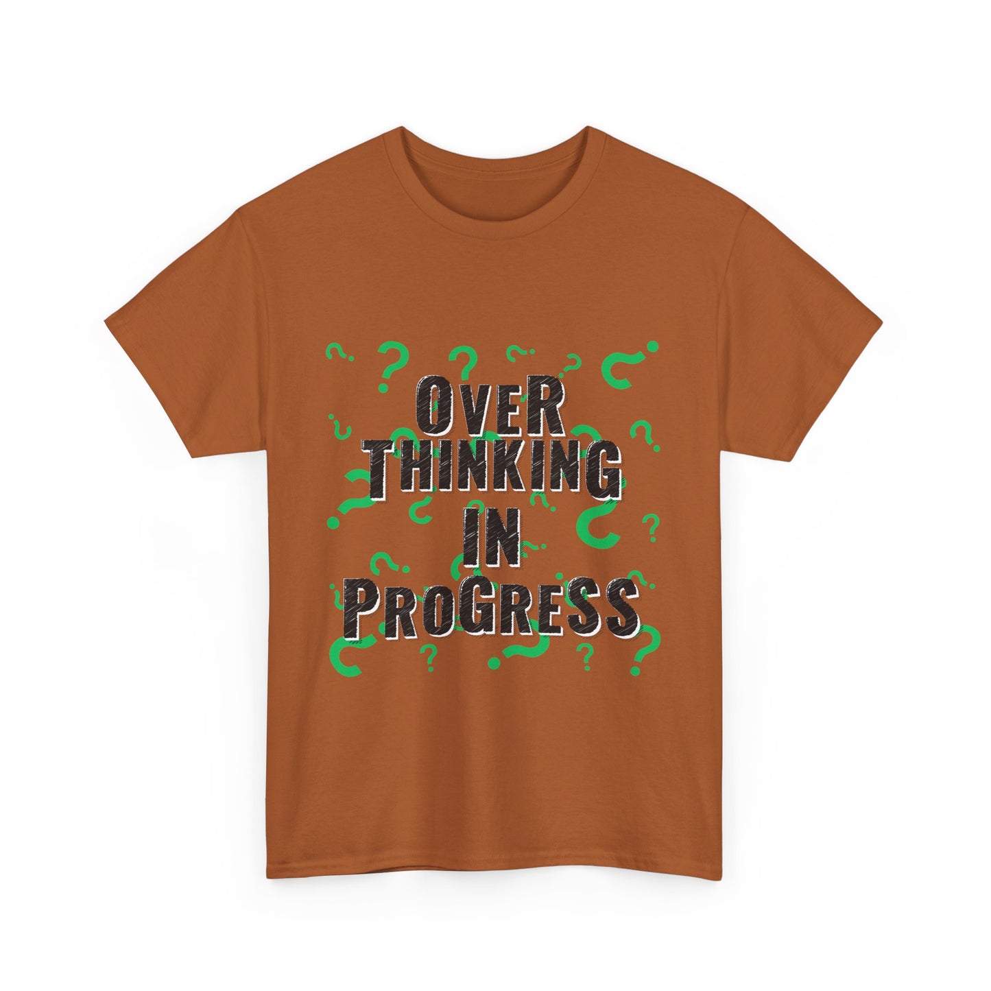 Overthinking in Progress Unisex Heavy Cotton Tee, Fun Graphic T-Shirt, Casual Wear, Gift for Thinkers, Relaxed Fit Tee