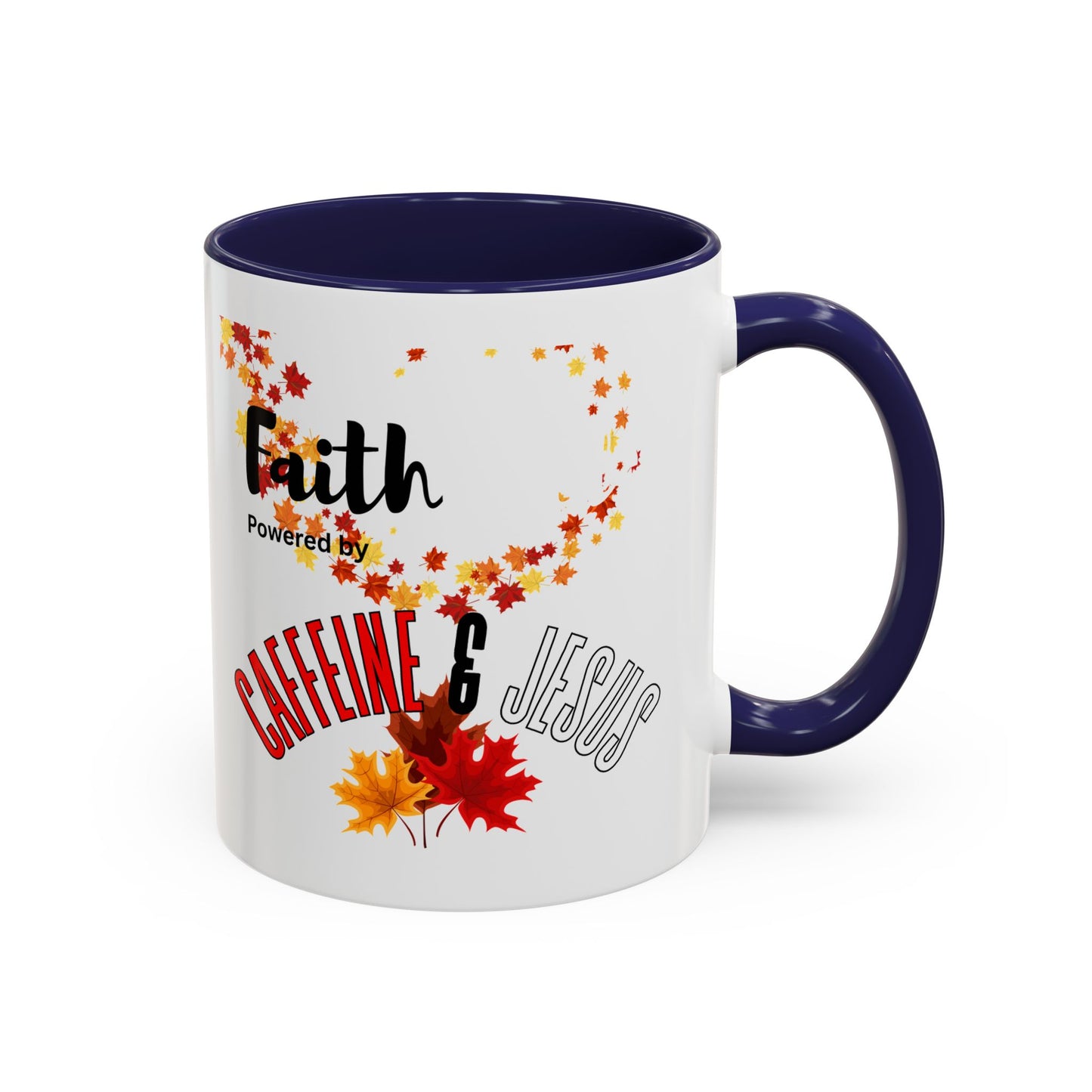 Faith & Caffeine Fall Coffee Mug | Perfect for Autumn Lovers, Thanksgiving Gift, Religious Coffee Cup, Inspirational Drinkware, Cozy Vibes