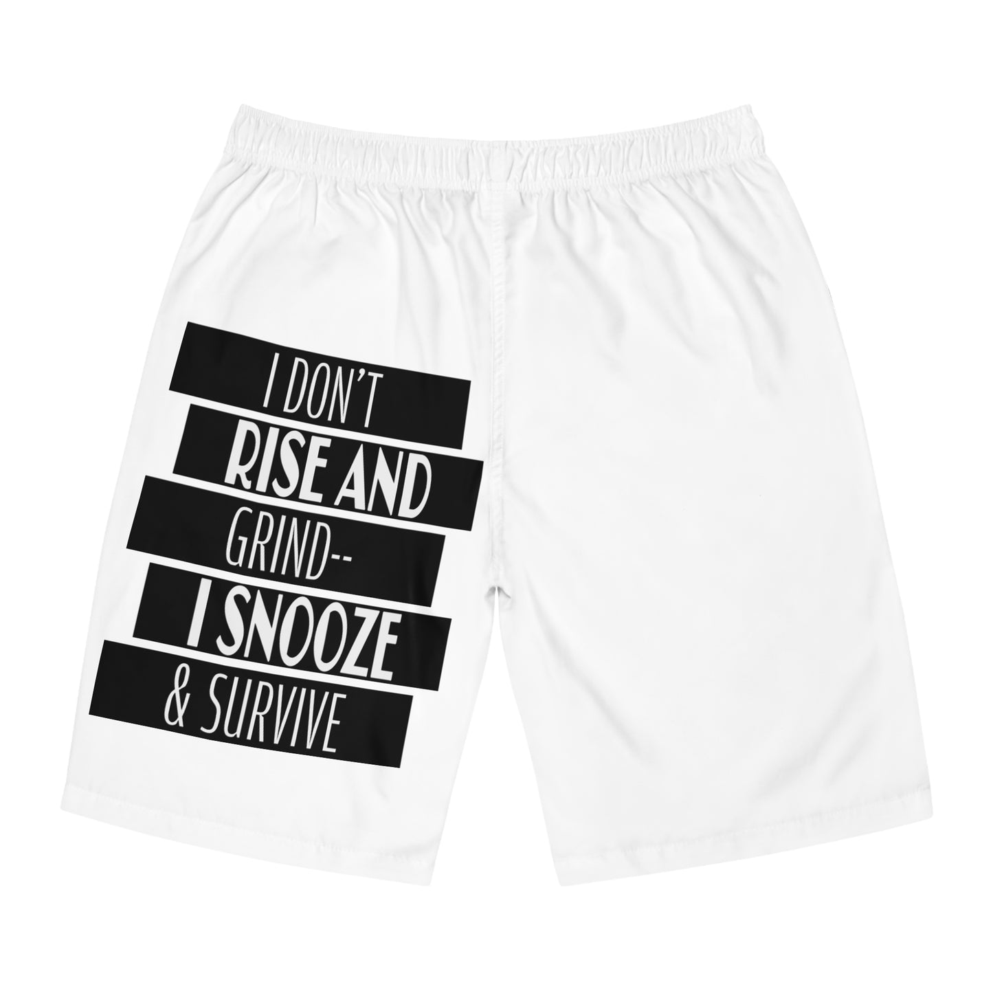 Snooze & Survive Board Shorts, Cool Beach Wear, Summer Vacation Swimwear, Gift for Him, Lazy Days Shorts, Vacation Essentials