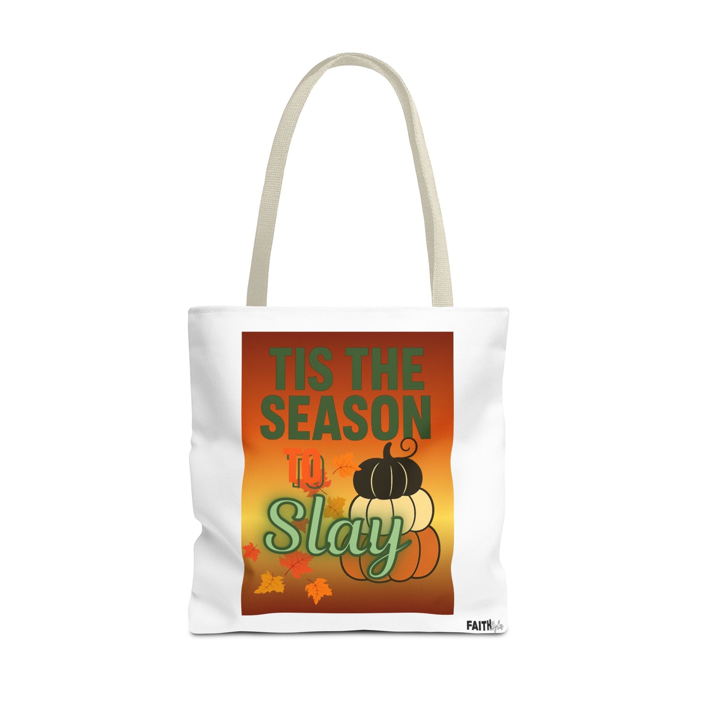 FaithStyles Seasonal Tote Bag: 'Tis the Season to Slay | Fall Shopping Bag, Halloween Tote, Autumn Handbag, Gift Bag, Eco-Friendly Tote