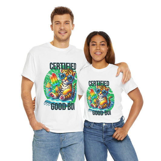 Certified Good Boi Unisex Heavy Cotton Tee, Animal Lover Tee, Cute Pet Shirt, Fun Graphic T-Shirt, Gift for Pet Owners, Casual Wear