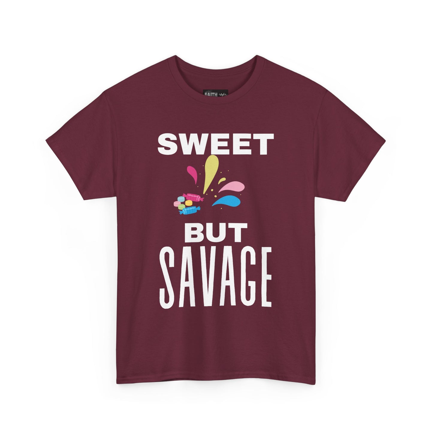 Sweet but Savage Grandma Cotton Tee | Fun Gift for Trendsetters, Everyday Wear, Birthday Party, and Casual Outings