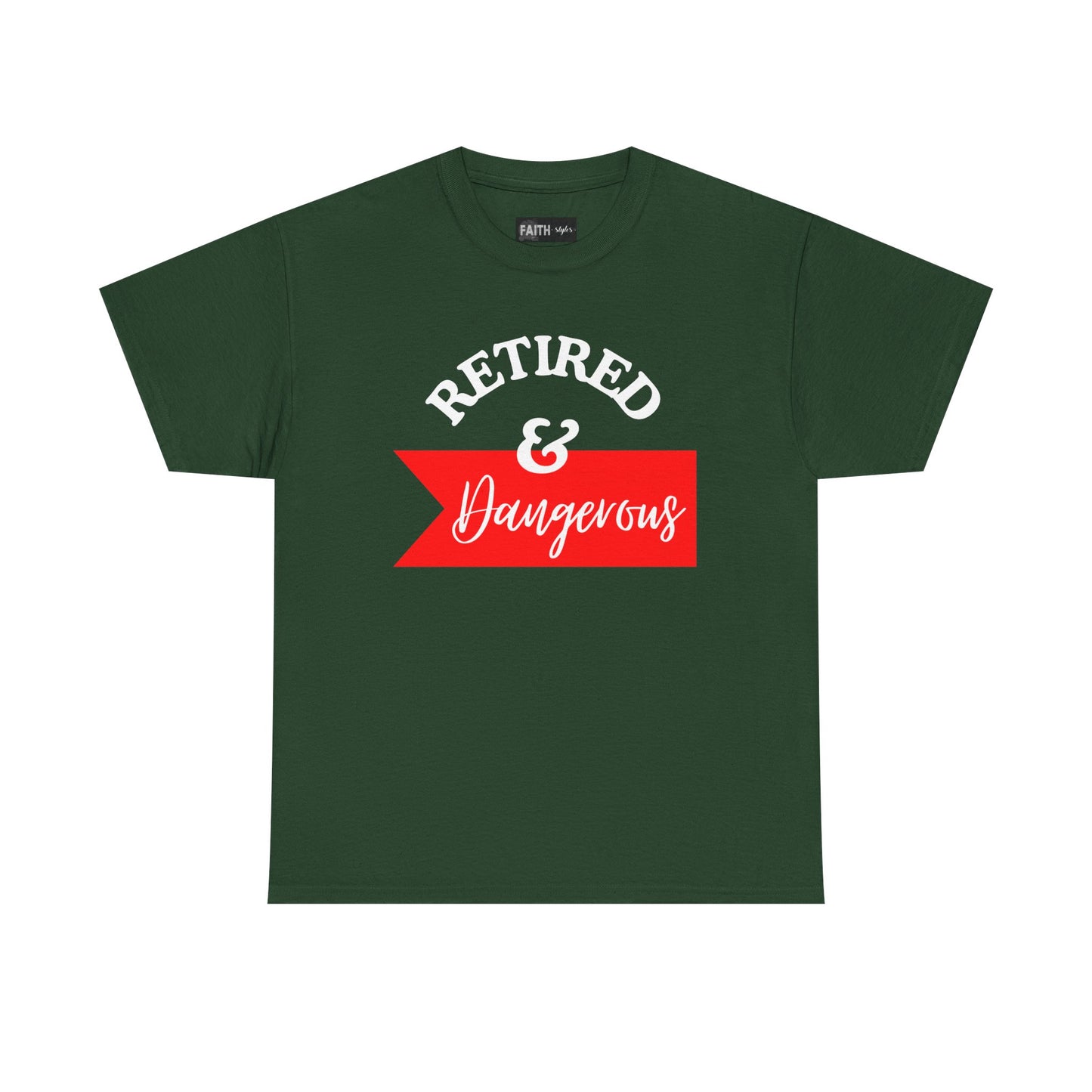 Retired & Dangerous Unisex Heavy Cotton Tee, Funny Retirement Shirt, Gift for Retirees, Casual Wear, Humorous Retirement Tees