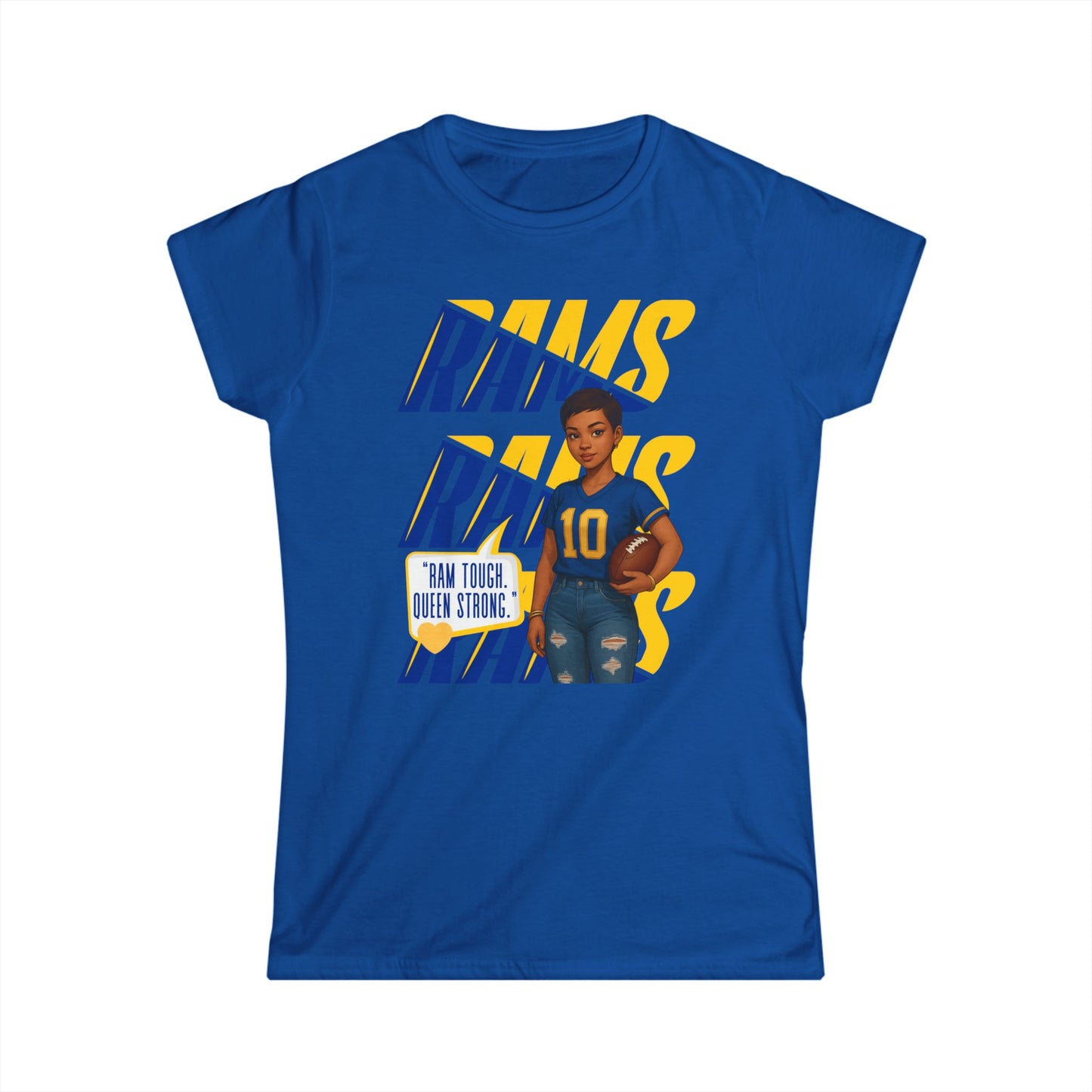 Empowering Women's Softstyle Tee - Rams Theme, Football Fashion, Game Day Apparel, Sports Fan Shirt, Gift for Her