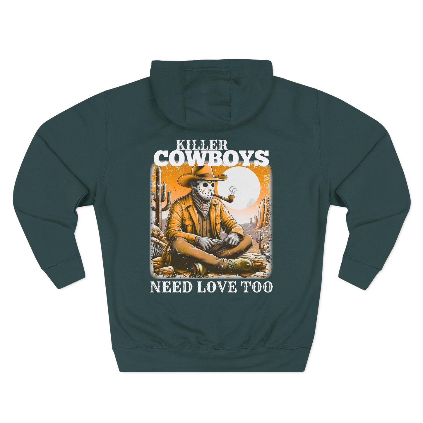 Three-Panel Fleece Hoodie-Front & Back Images