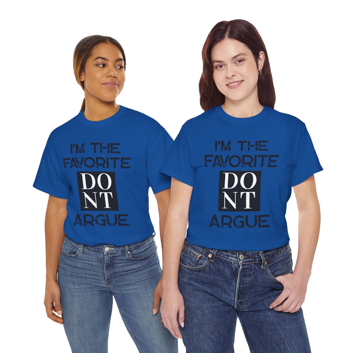 I'm the Favorite Unisex Heavy Cotton Tee, Funny Tee Shirt for Friends, Family Gift, Humor Top, Casual Wear, Birthday Gift, Everyday Comfort