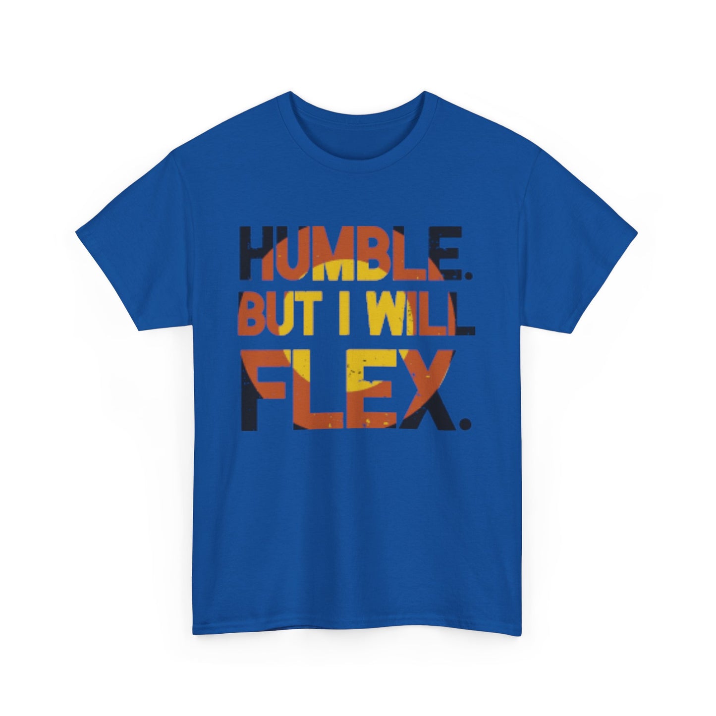 Male Heavy Cotton Tee - 'Humble. But I Will Flex.' Motivational Shirt, Gift for Fitness Lovers, Casual Top, Birthday Gift, Gym Wear