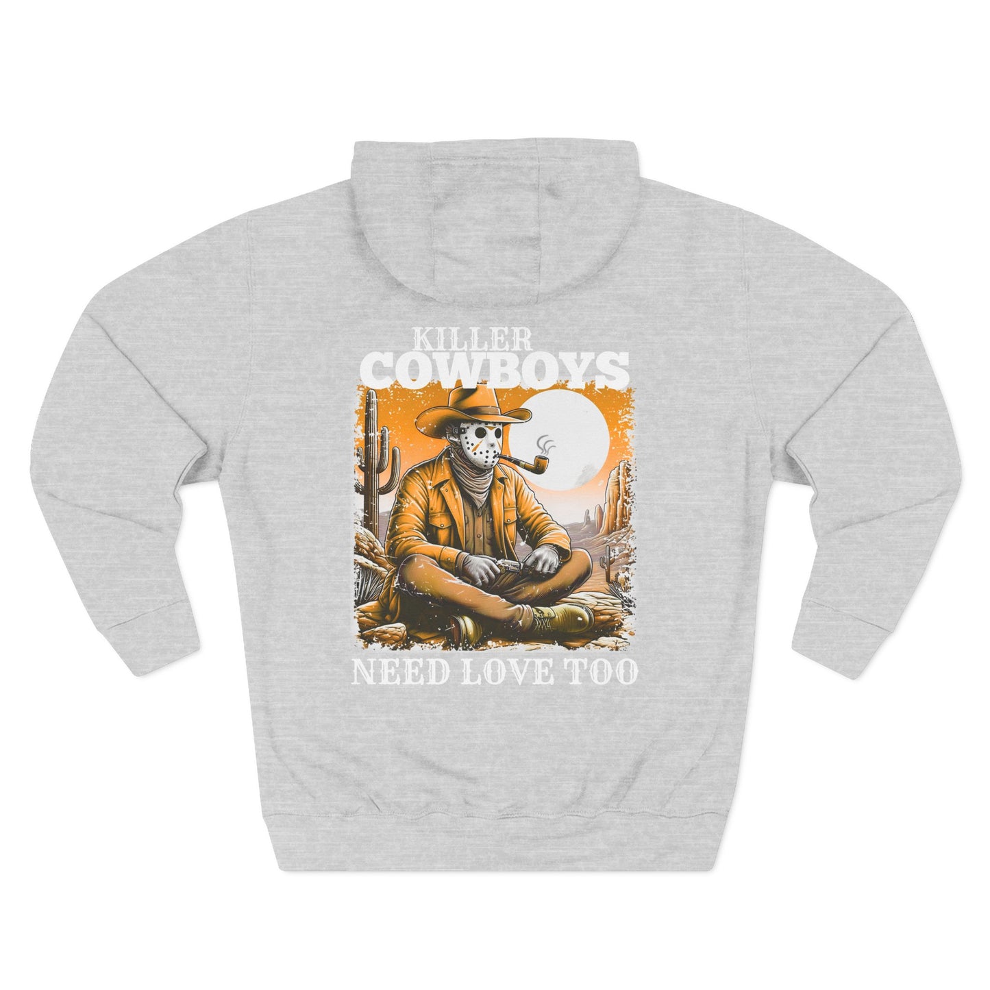 Three-Panel Fleece Hoodie-Front & Back Images