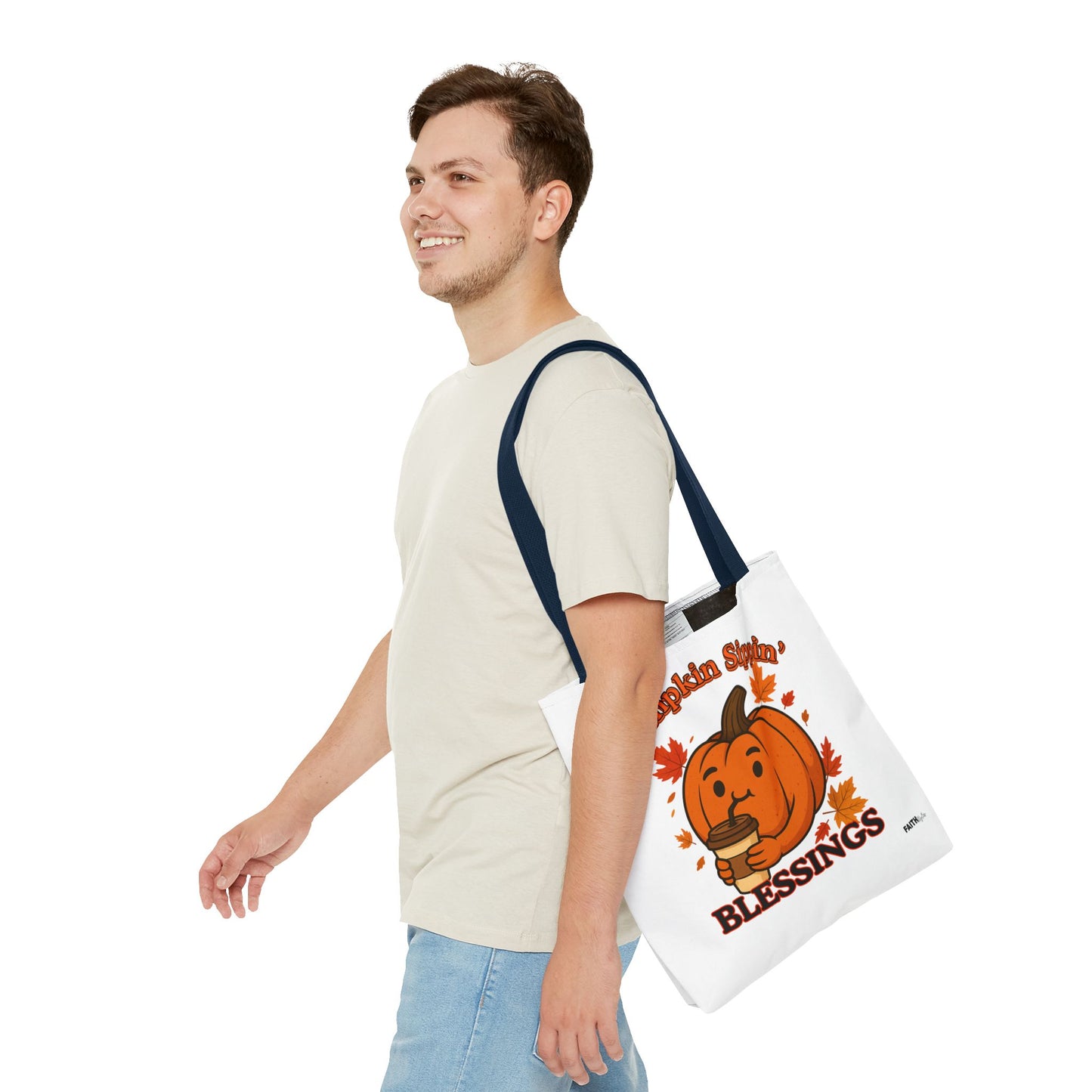 FaithStyles Autumn Pumpkin Blessings Tote Bag | Fall Bag, Cute Tote, Gift for Her, Thanksgiving, Coffee Lovers, Halloween Decor