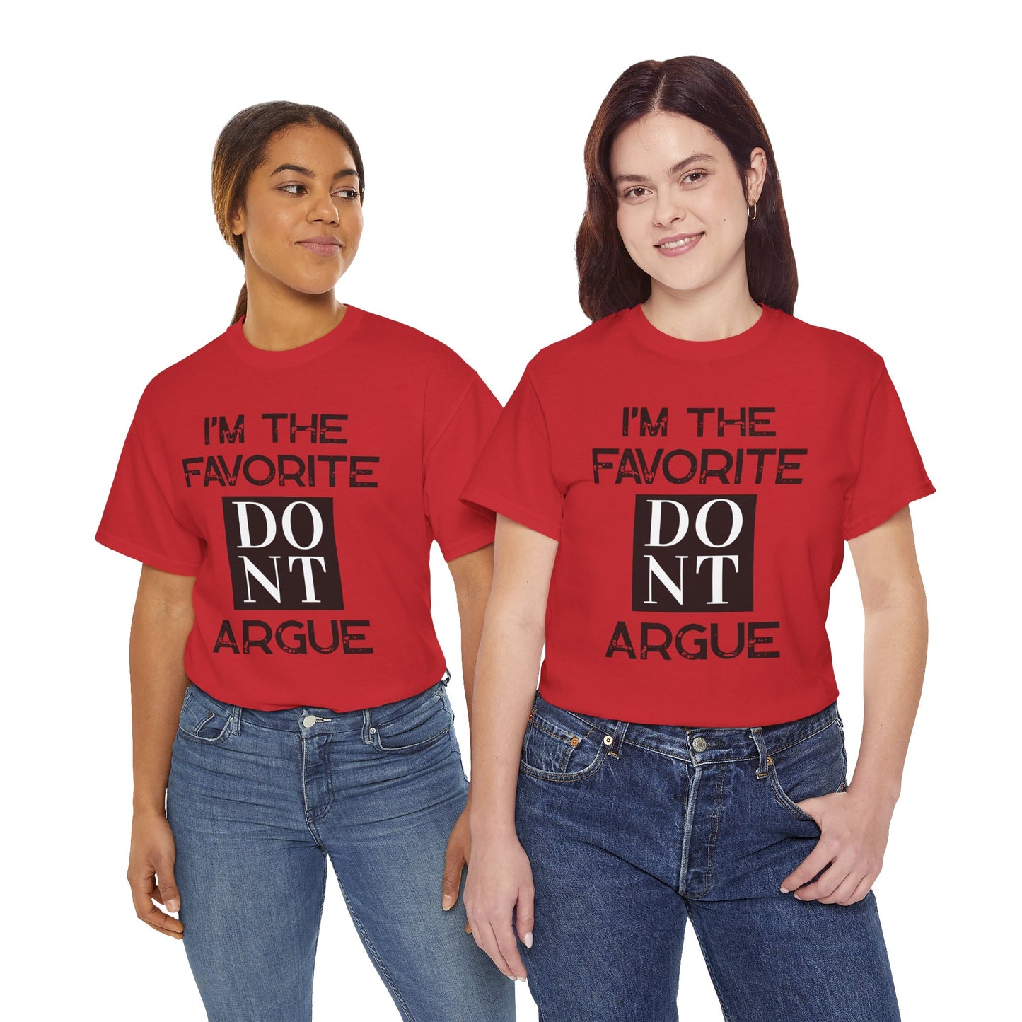 I'm the Favorite Unisex Heavy Cotton Tee, Funny Tee Shirt for Friends, Family Gift, Humor Top, Casual Wear, Birthday Gift, Everyday Comfort