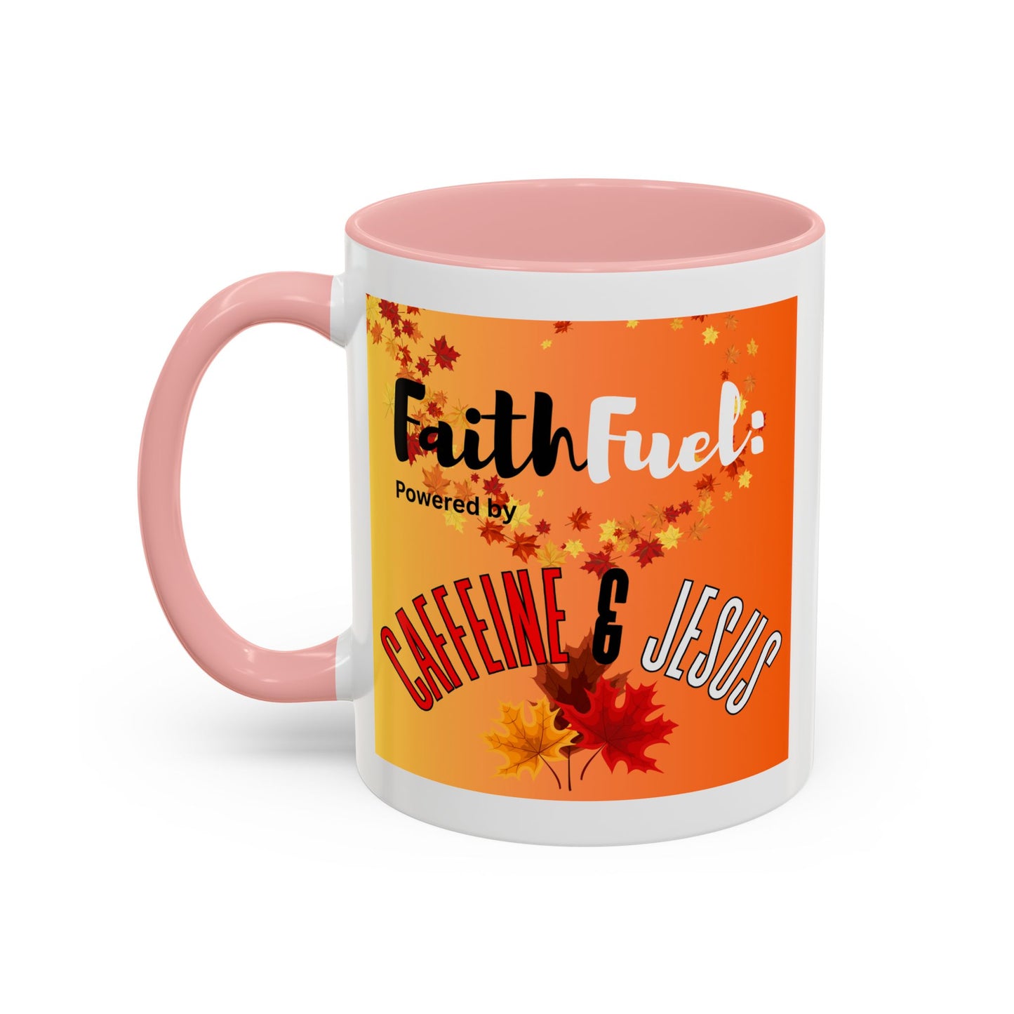 FaithFuel Caffeine & Jesus Mug - Fall Coffee Cup, Inspirational Gift, Autumn Decor, Home Office Supplies, Religious Mug
