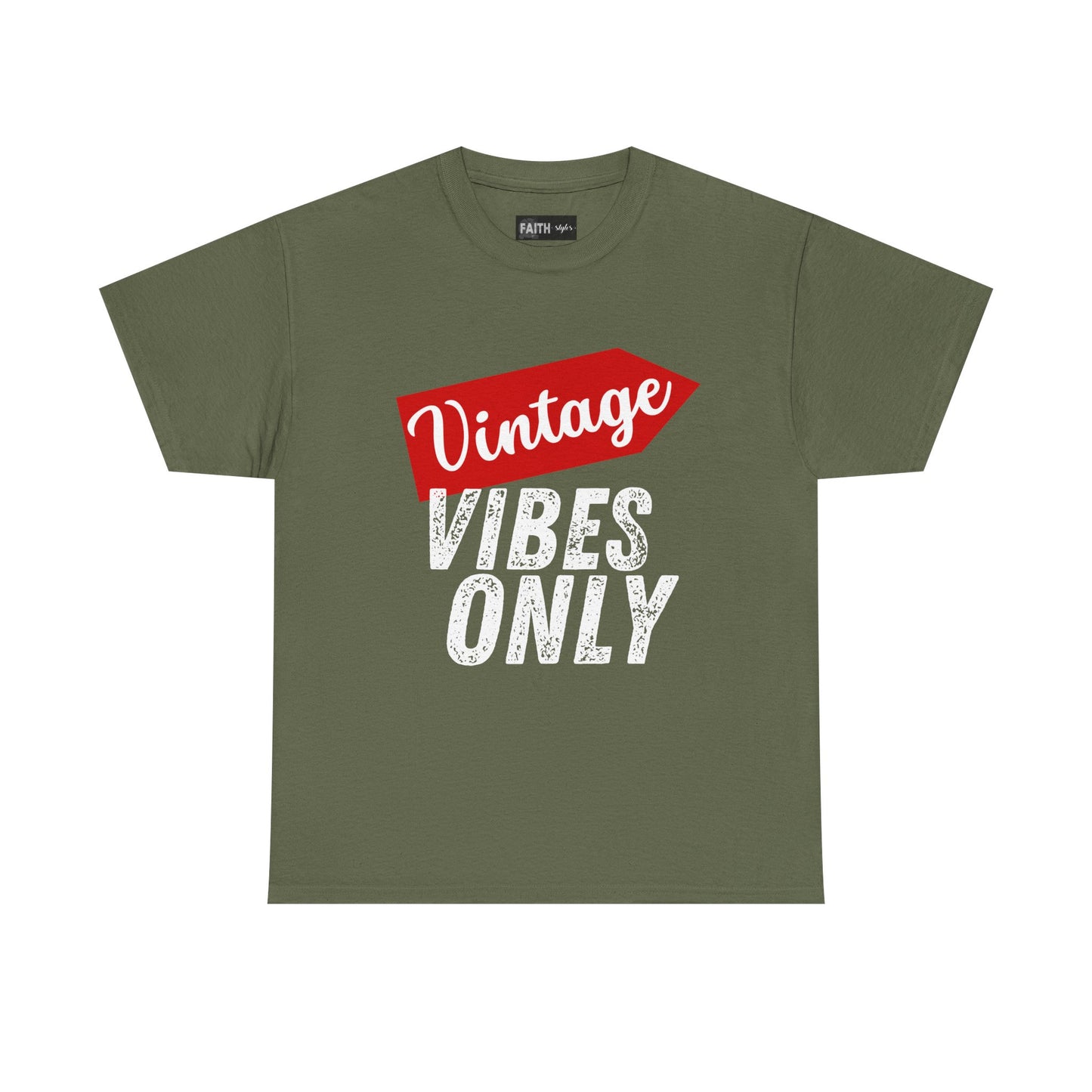 Vintage Vibes Only Unisex Heavy Cotton Tee, Retro T-Shirt, Trendy Gift for Him/Her, Casual Wear, Music Festival Outfit